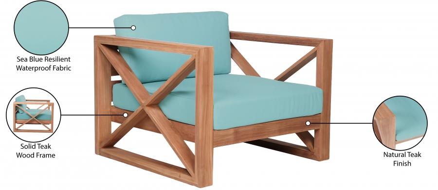 

                    
Buy Contemporary Blue Wood Fabric Patio Chair Meridian Furniture Anguilla 352SeaBlue-C
