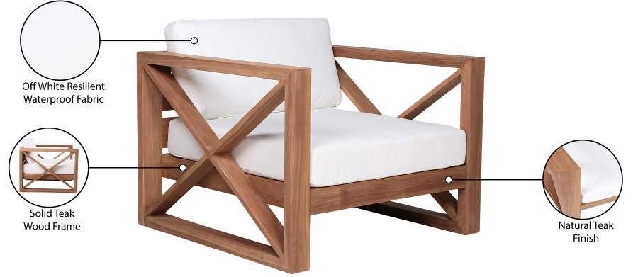 

                    
Buy Contemporary White Wood Fabric Patio Chair Meridian Furniture Anguilla 352White-C
