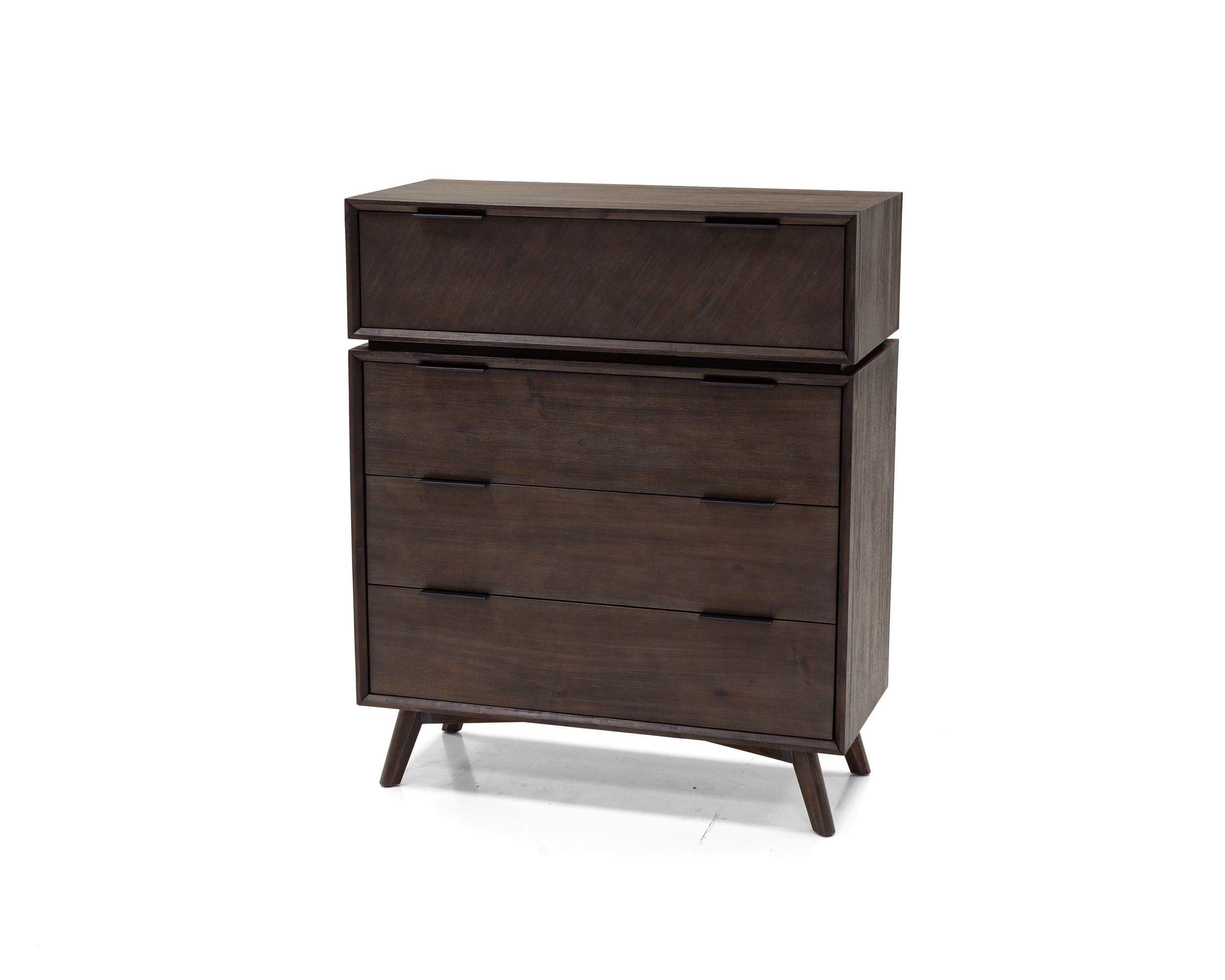 

    
Dark Brown Acacia 4 Drawers Chest by VIG Modrest Roger

