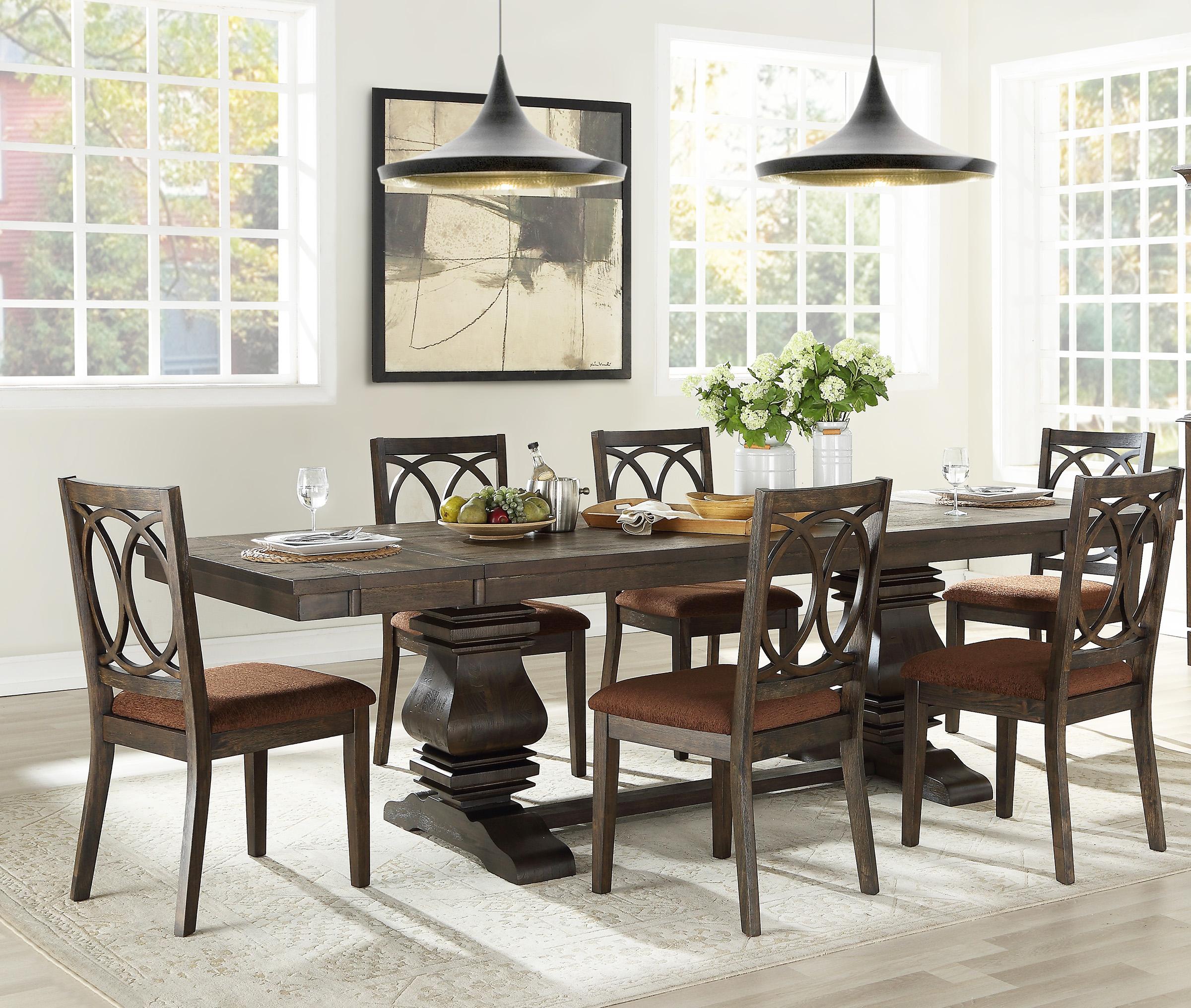 

    
Acacia Wood Espresso Dining Table Set 8Ps Jameson 62320 ACME Traditional Classic
