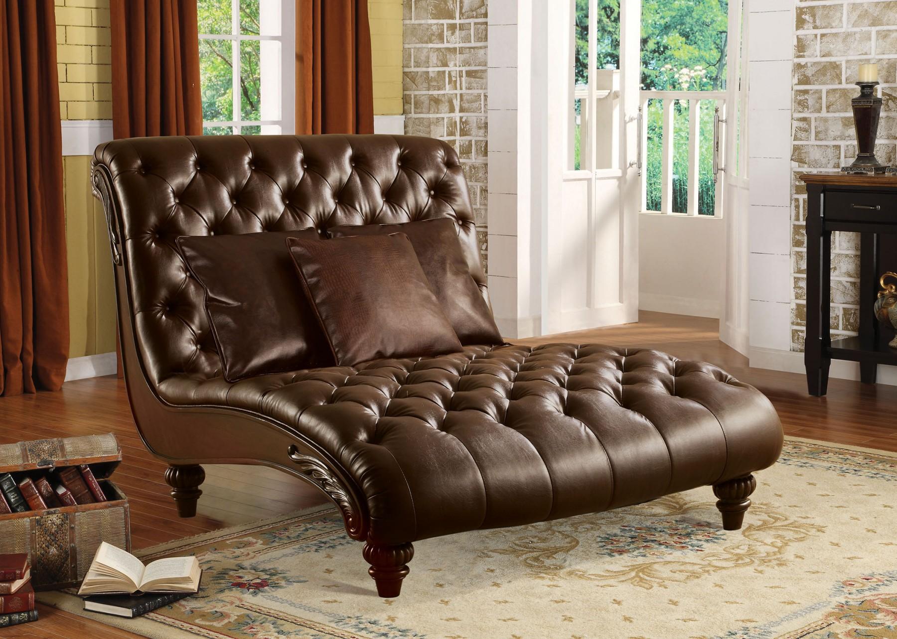 Classic, Traditional Sofa Chaise Anondale  15035 Anondale 15035 in Dark Chocolate, Espresso Polyurethane