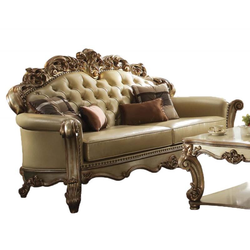 

        
Acme Furniture Vendome-53000 Sofa Loveseat and Table Set Beige Polyurethane 0840412530005
