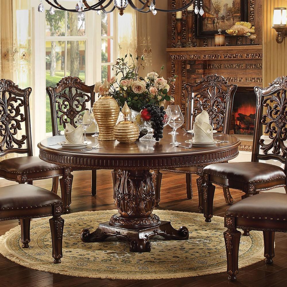 

    
Cherry 60" Round Pedestal Dining Table Classic Acme Furniture 62015 Vendome
