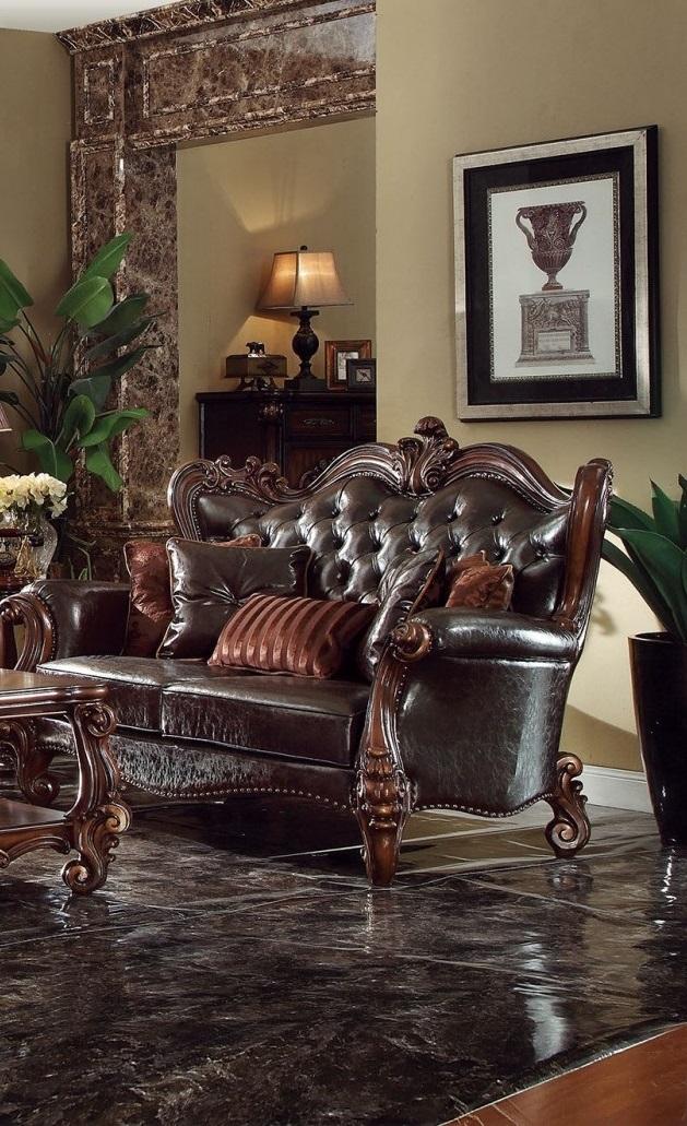 

        
Acme Furniture 52120 Versailles Sofa and Loveseat Set Dark Brown/Brown Leather 00840412148712
