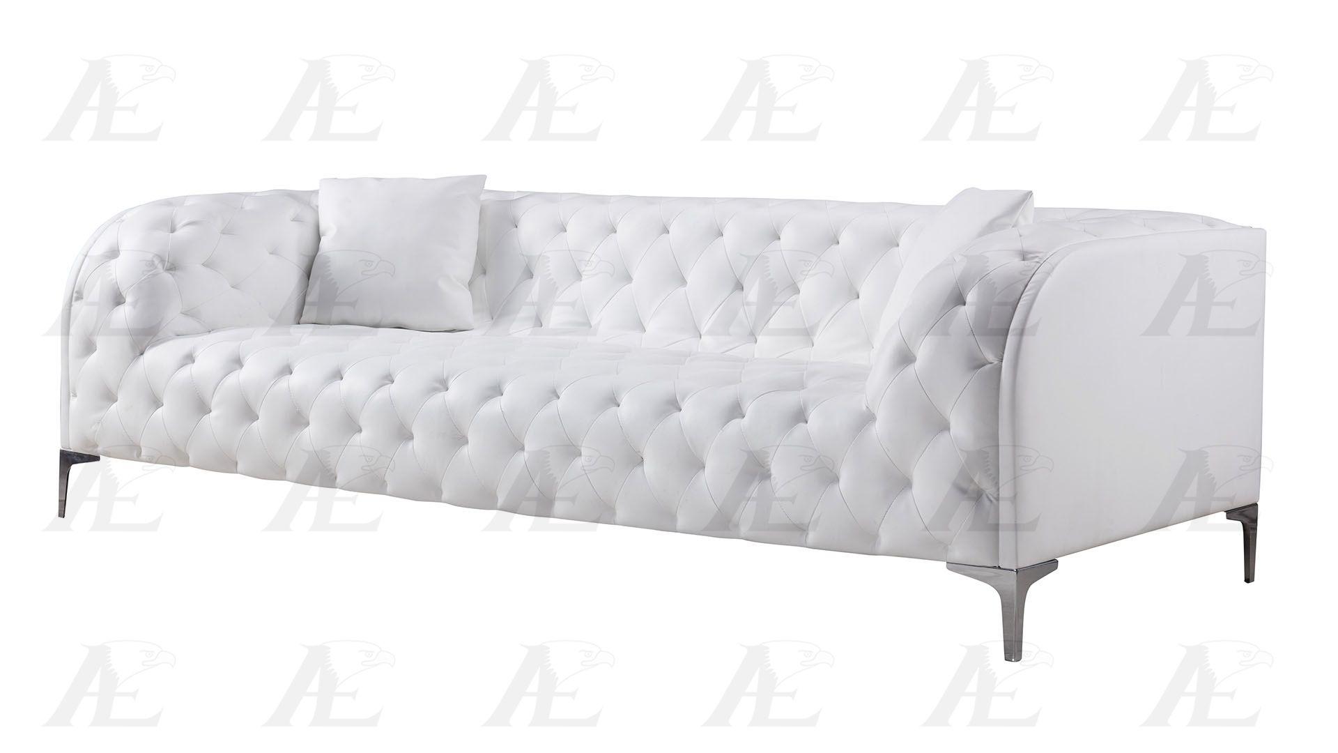 Contemporary, Modern Sofa AE-D822-W AE-D822-W-SF in White Bonded Leather