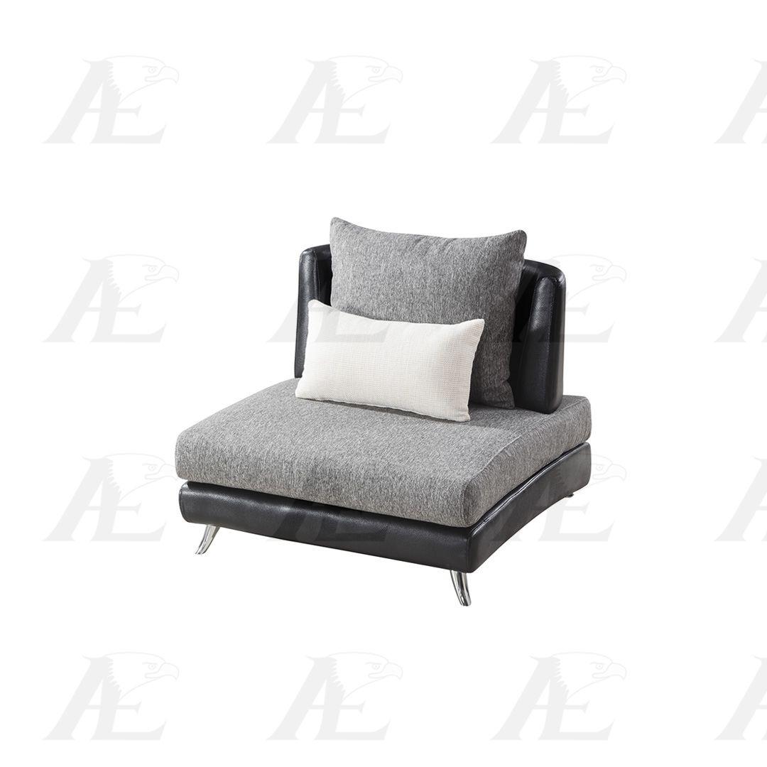 

    
 Shop  Grey Fabric & Leather Sectional Sofa Set 3Pcs AE-F60 American Eagle Modern
