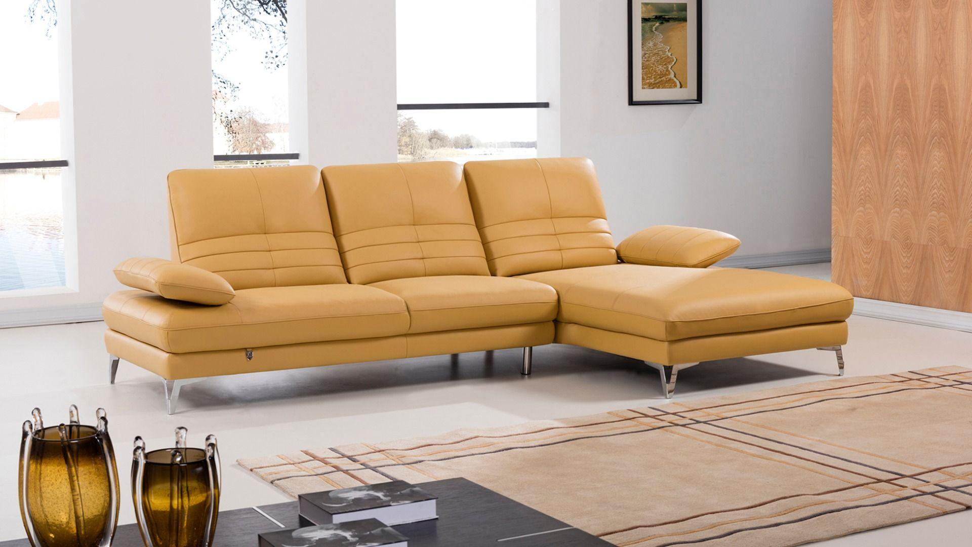 

    
Yellow Italian Leather Sectional Sofa LEFT EK-L070-YO American Eagle Modern
