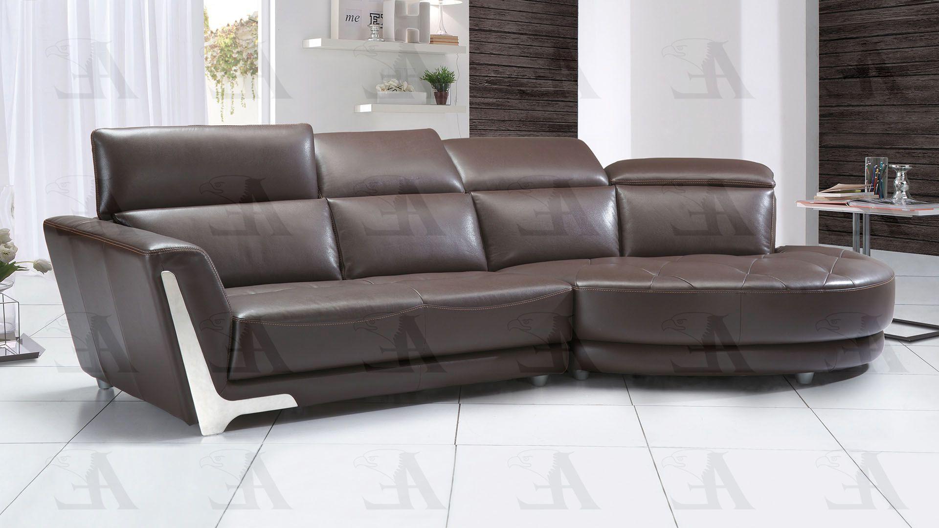 

    
American Eagle Furniture EK-L696-DB Dark Brown Sofa and Chaise LHC Italian Leather 2Pcs
