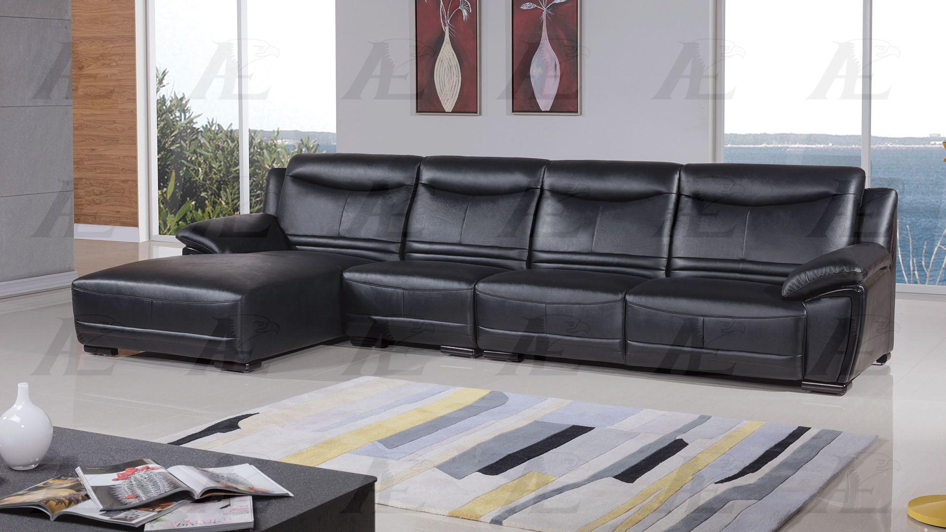

    
American Eagle Furniture EK-LB306-BK Modern Black Genuine Leather Sectional LHC 3Pcs
