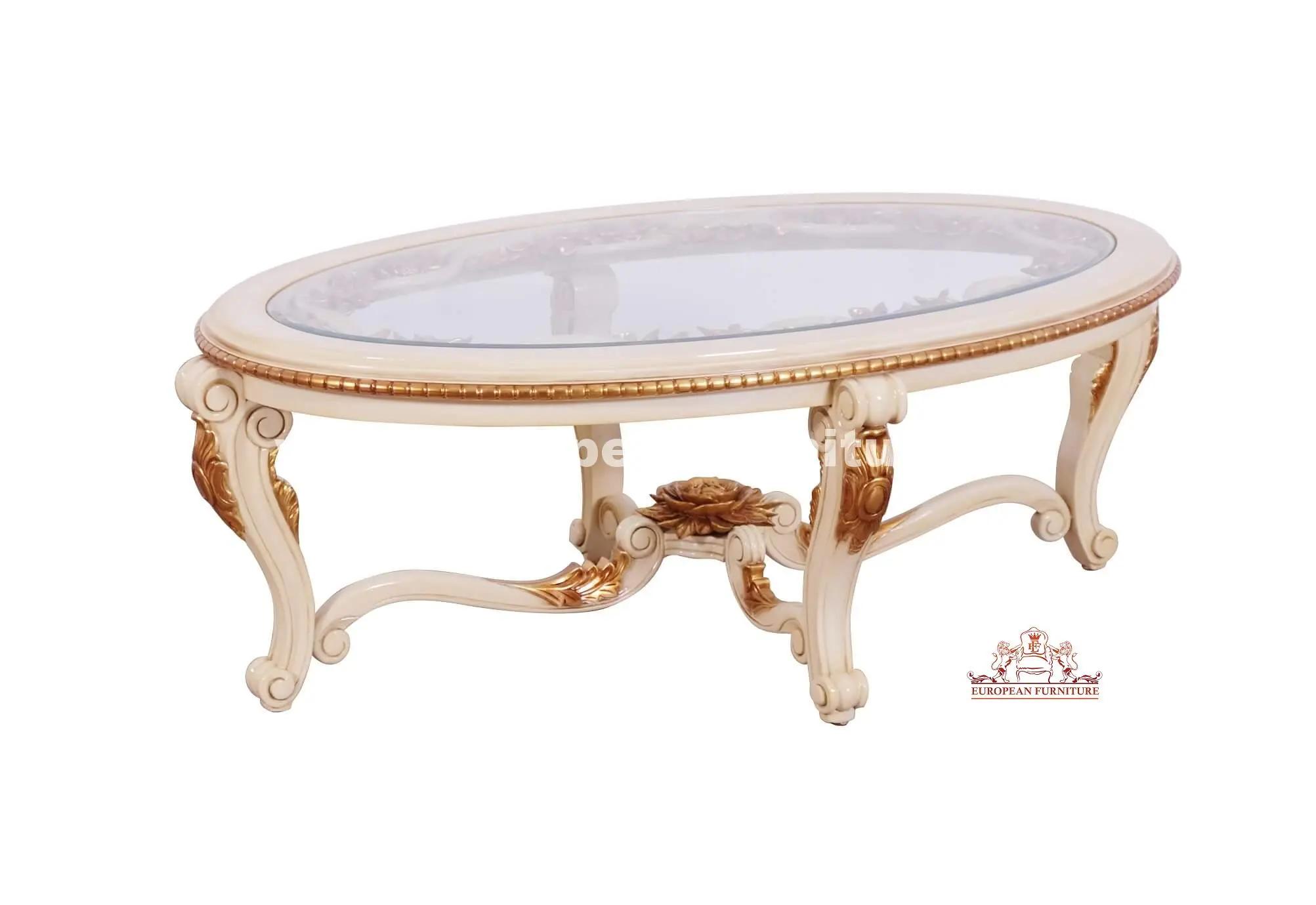 Classic, Traditional Coffee Table VERONICA III 47072-CT in Antique, Gold, Beige 