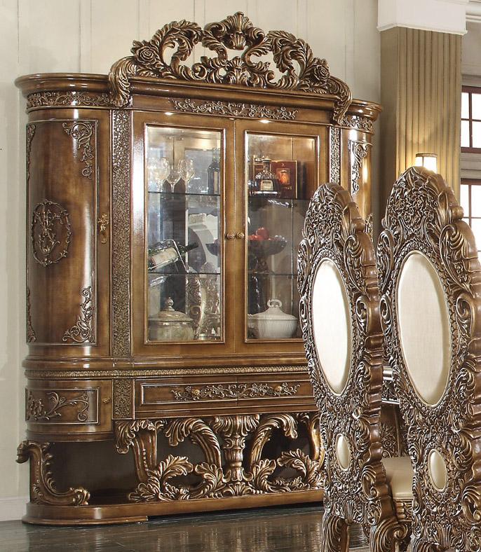 Traditional China Cabinet DN00480 DN00480 in Pearl, Gold, Copper, Brown, Beige 