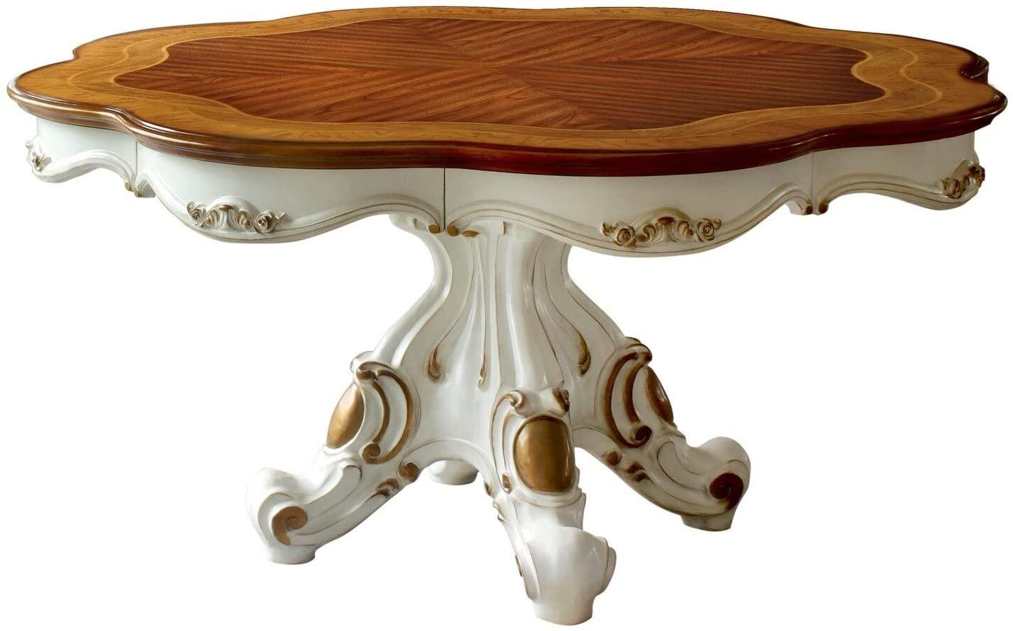 Traditional Dining Table 63470 63470 in Oak, Pearl, Cherry, White 