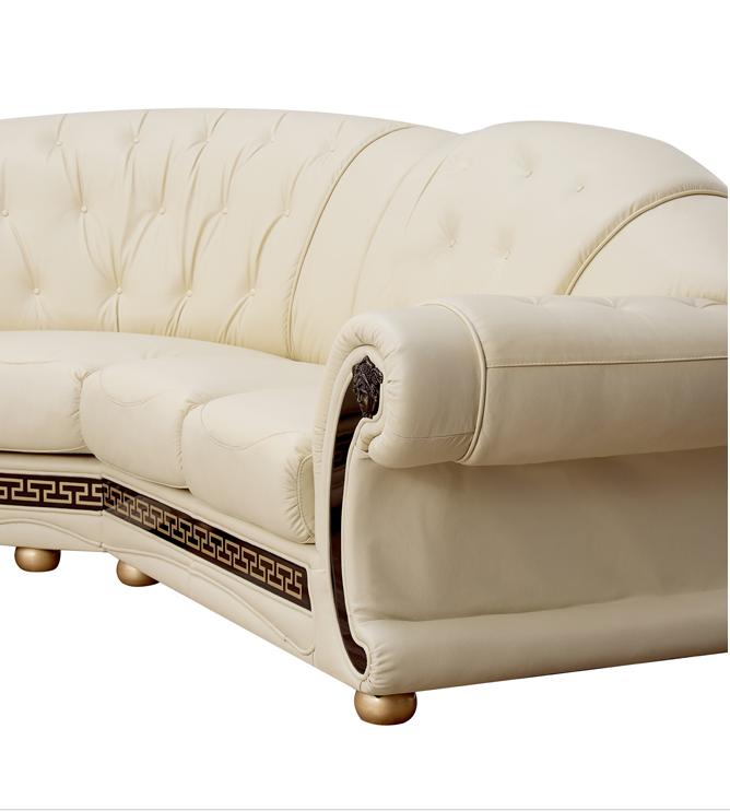 

                    
Buy Ivory Top Grain Italian Leather Sectional LHC Made in Italy Traditional ESF Apolo
