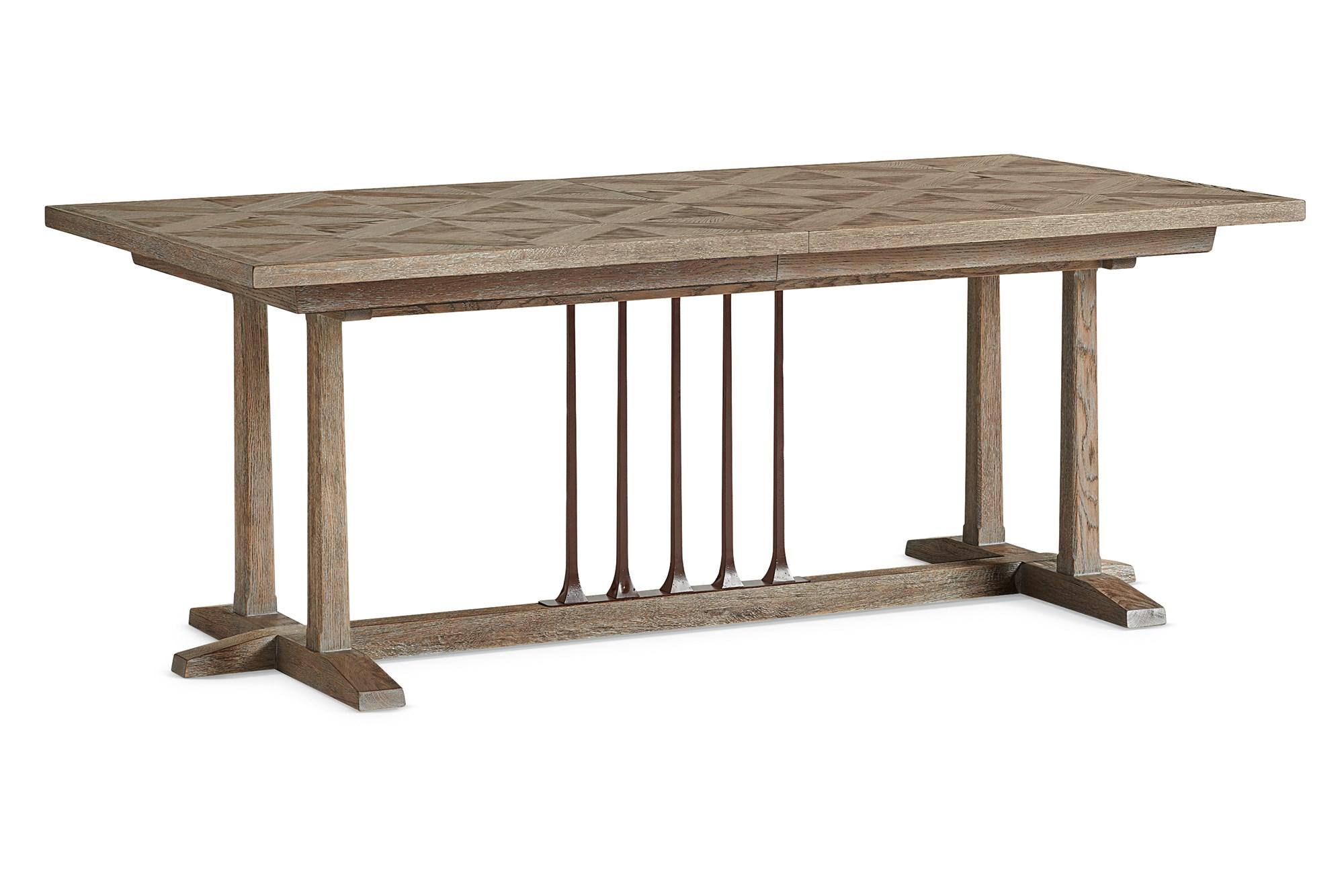 

    
Ash Driftwood & Chocolate Bronze Formal Dining Table FAMILY GATHERING by Caracole
