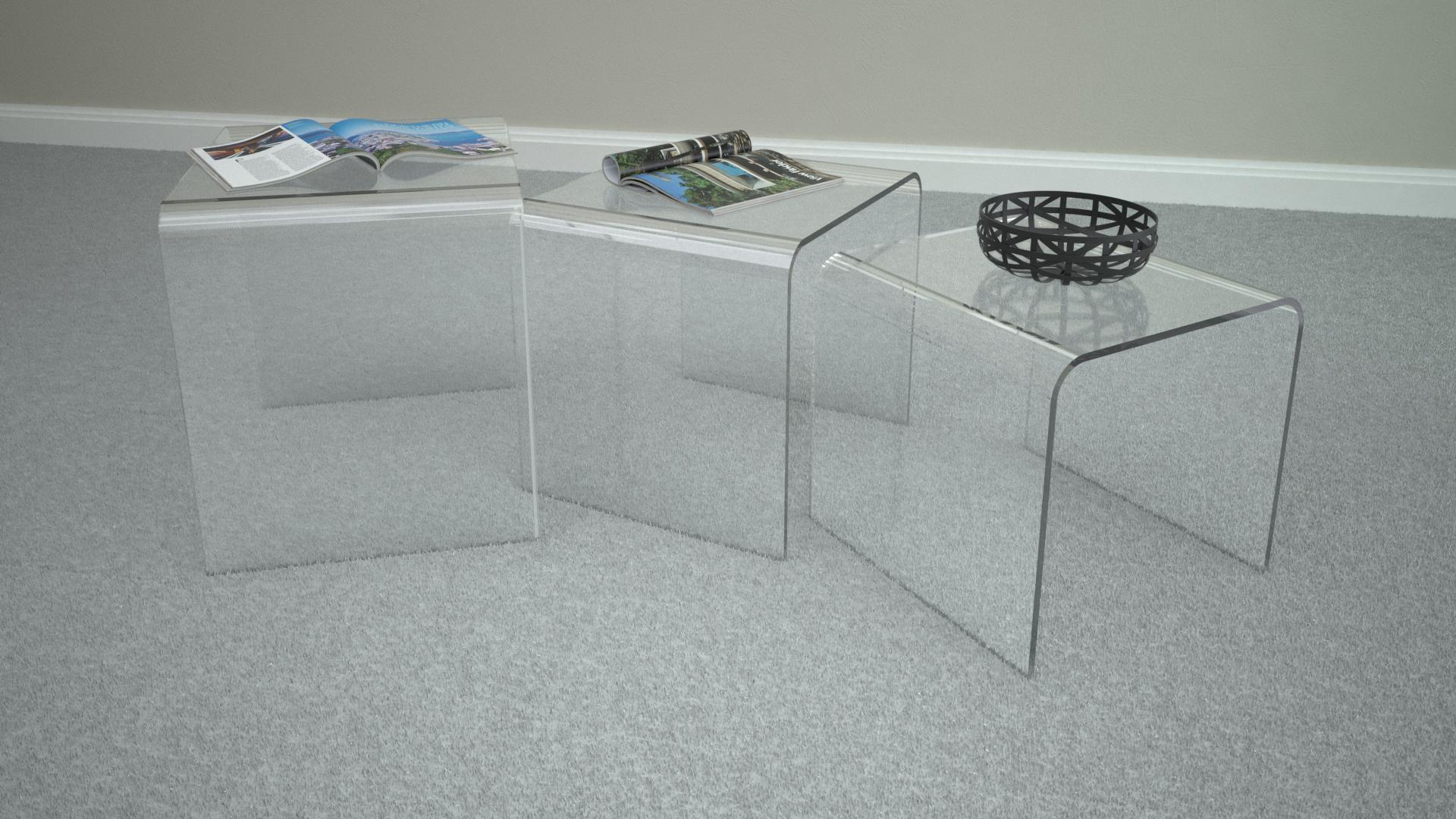 

    
Coffee Table in Clear Lucite Stacking Modern Style At Home USA Calice
