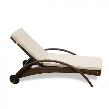Contemporary Outdoor Chaise Lounger Atlantis 903-1324-JBP in Java, Brown 