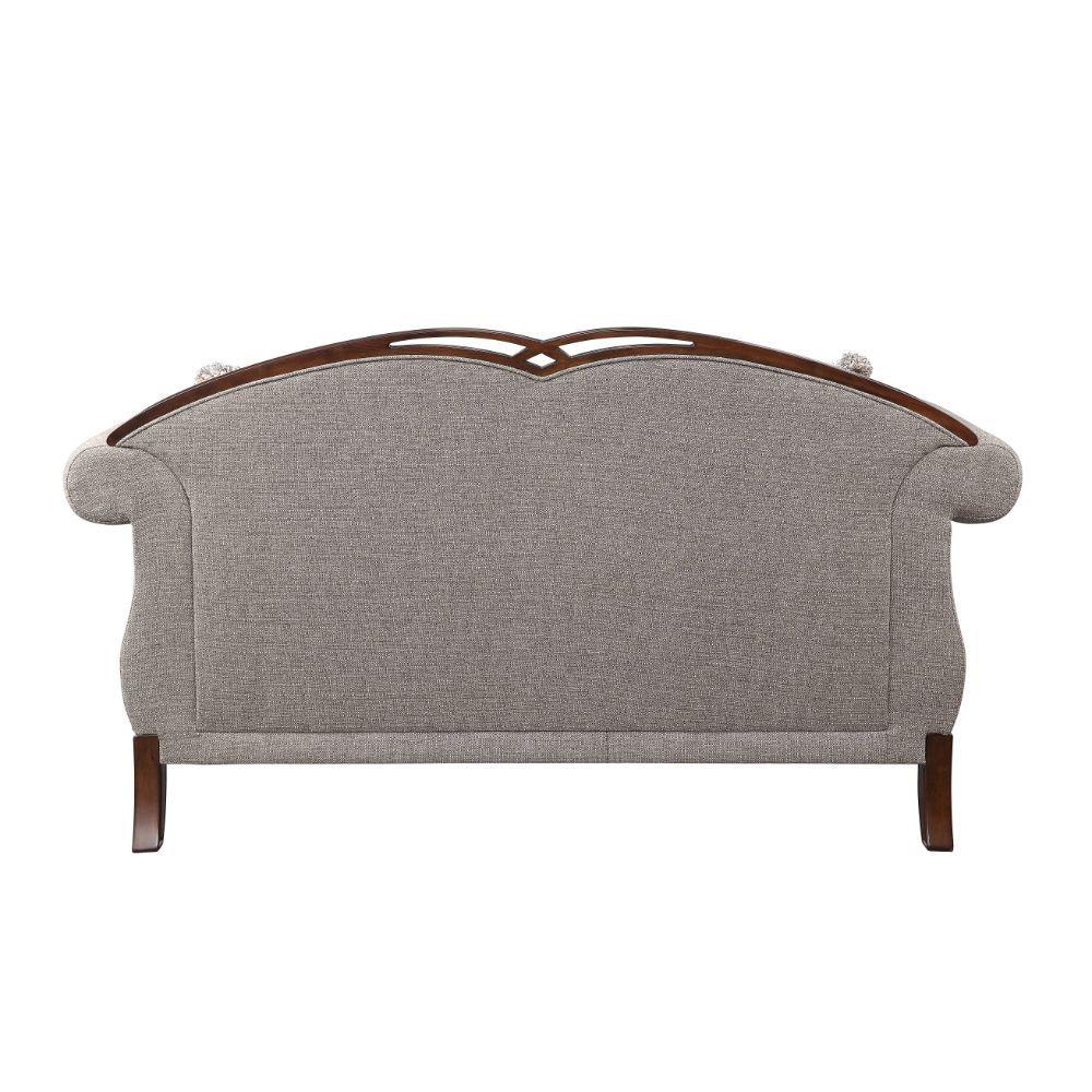 

    
 Order  Beige Fabric & Cherry Wood Sofa Set 2 Pcs Miyeon 55365 ACME Traditional Classic
