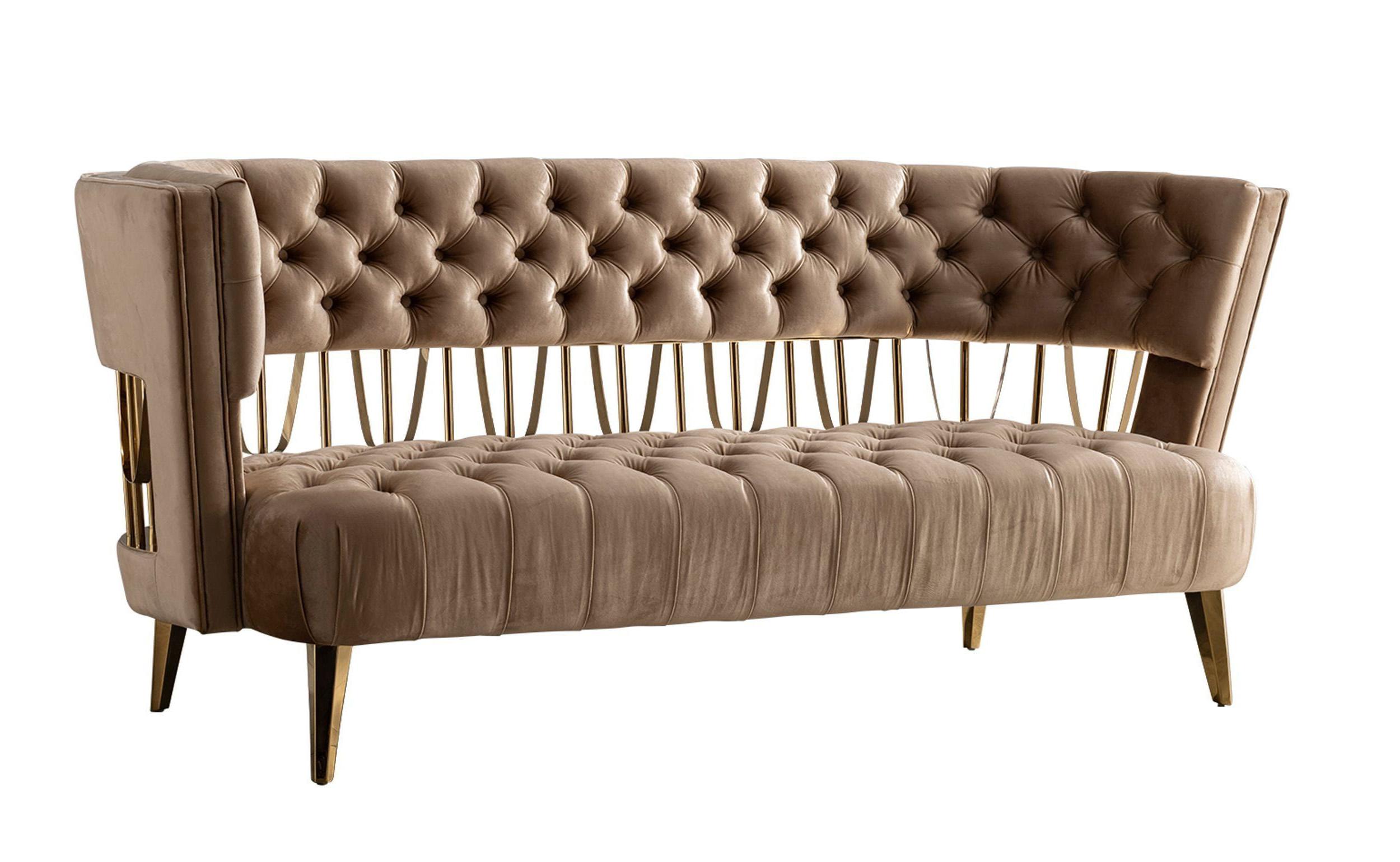 

    
Beige & Gold Fabric Sofa Divani Casa Courtney VIG Modern Vintage
