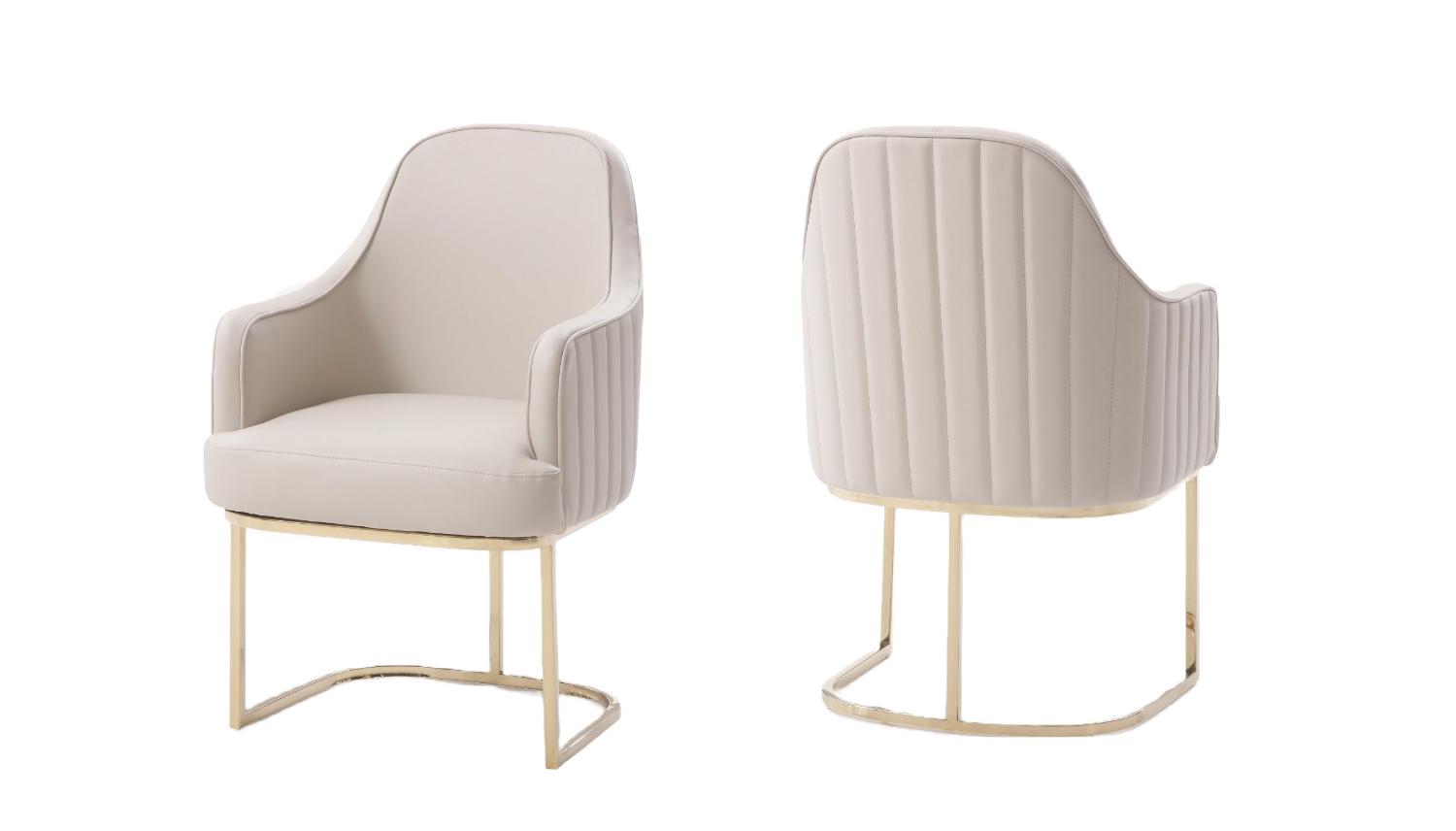 

    
Beige Leather & Gold Dining Chair Set by VIG Modrest Tyler
