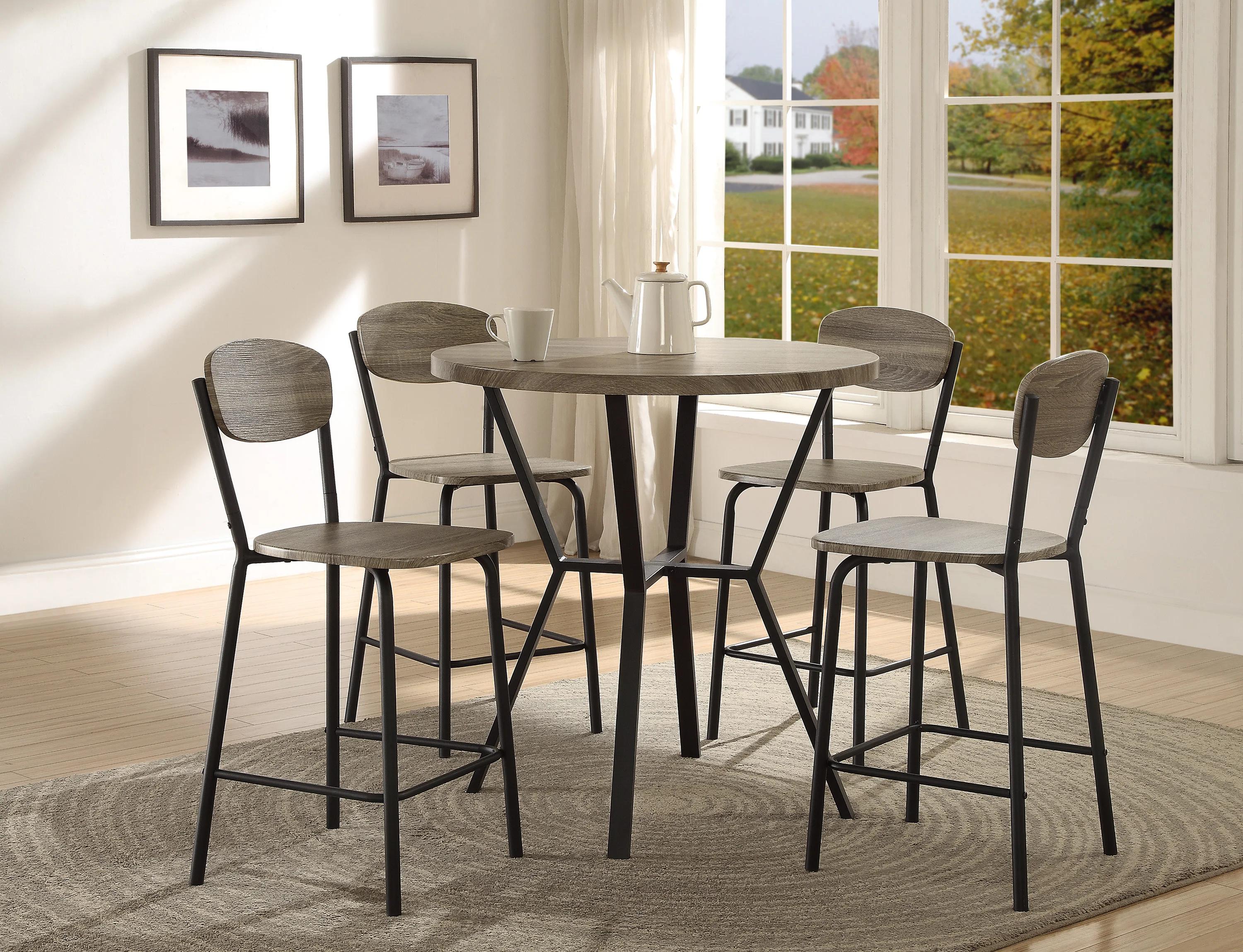 

    
Beige & Light Gray Counter Dining Set  by Crown Mark Blake 1730SET-GY-5pcs
