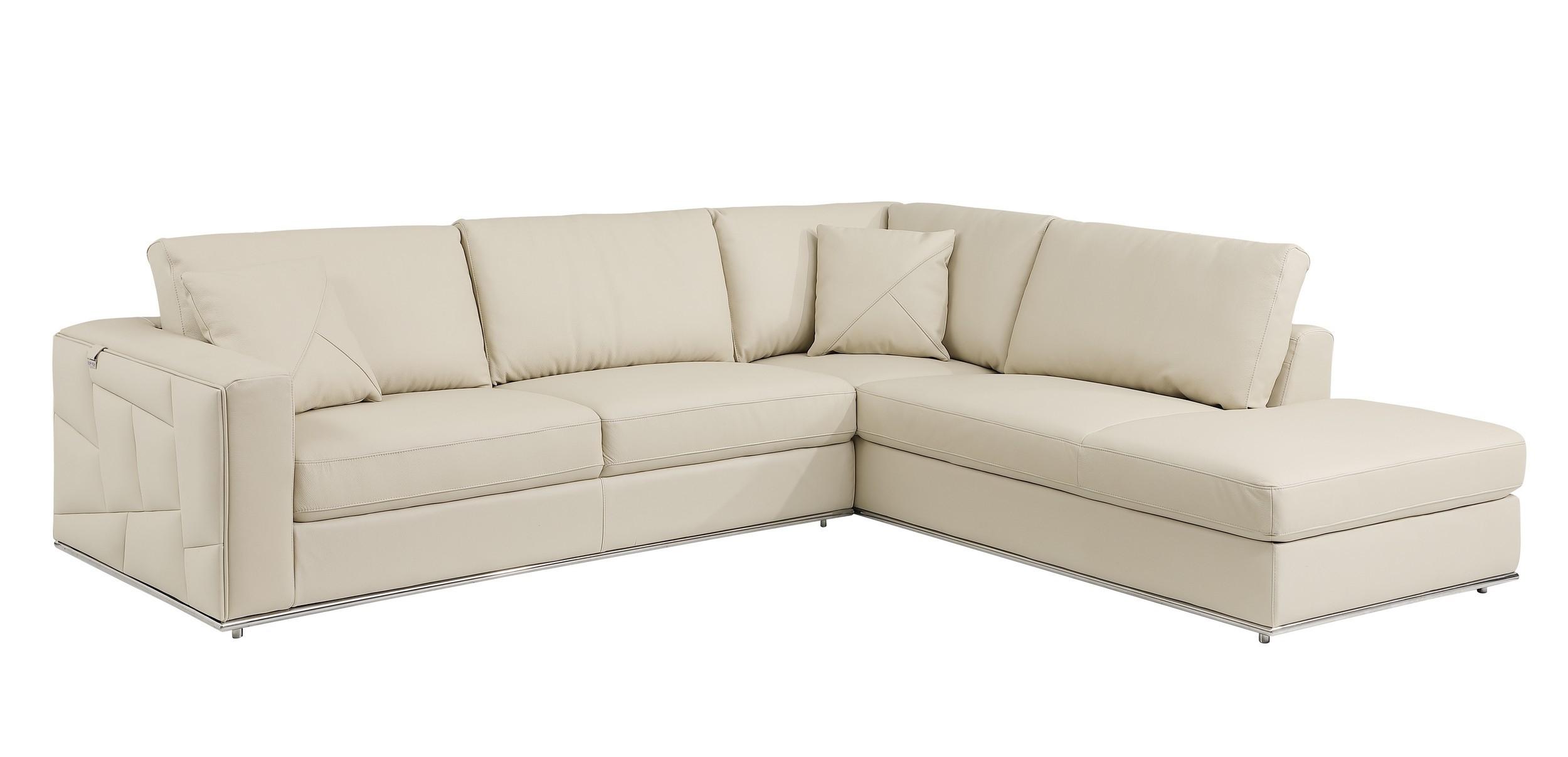 Contemporary Sectional Sofa 998 998-BEIGE-RAF-SECT in Beige Top grain leather