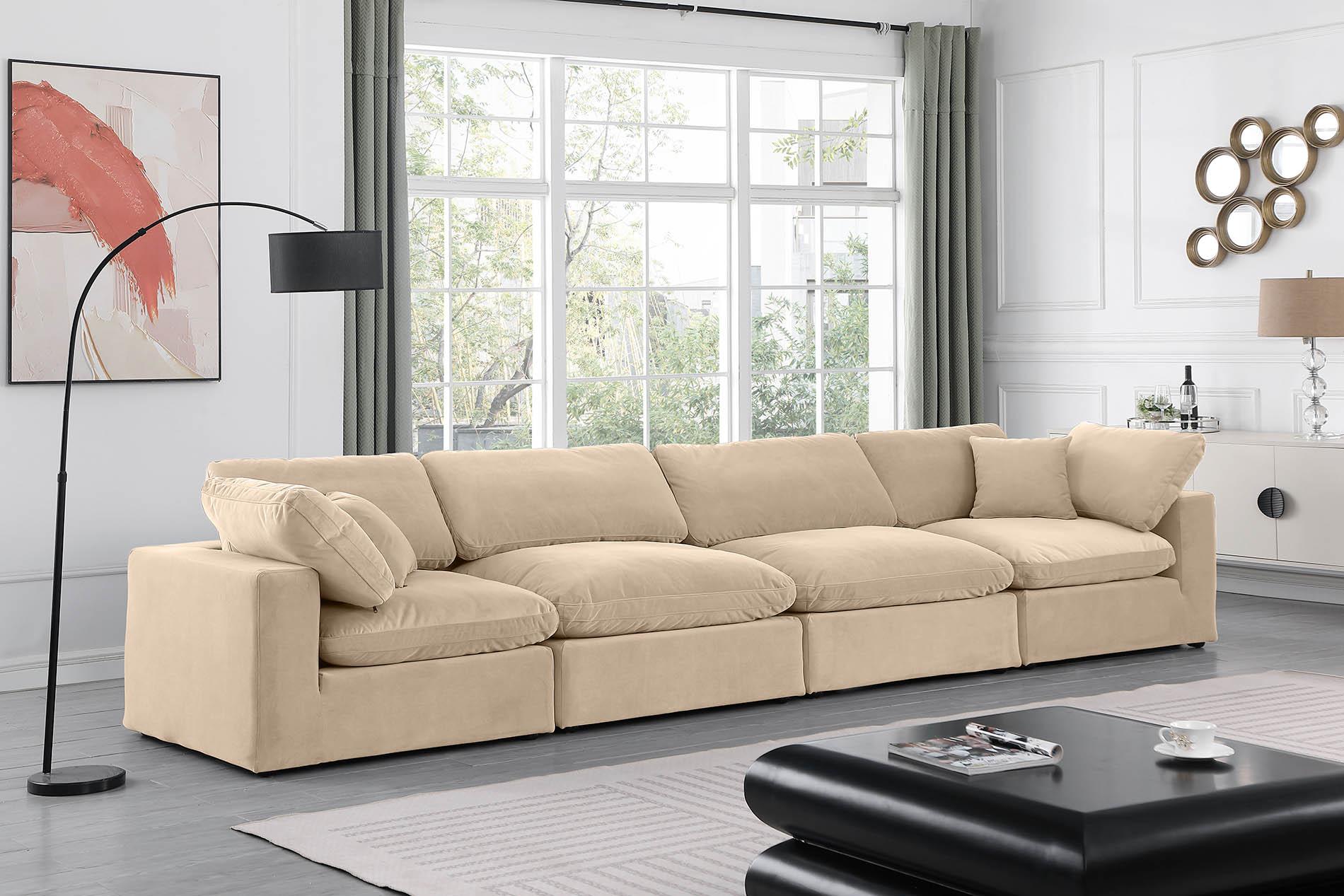 

    
Beige Velvet Modular Sofa COMFY 189Beige-S158 Meridian Contemporary Modern
