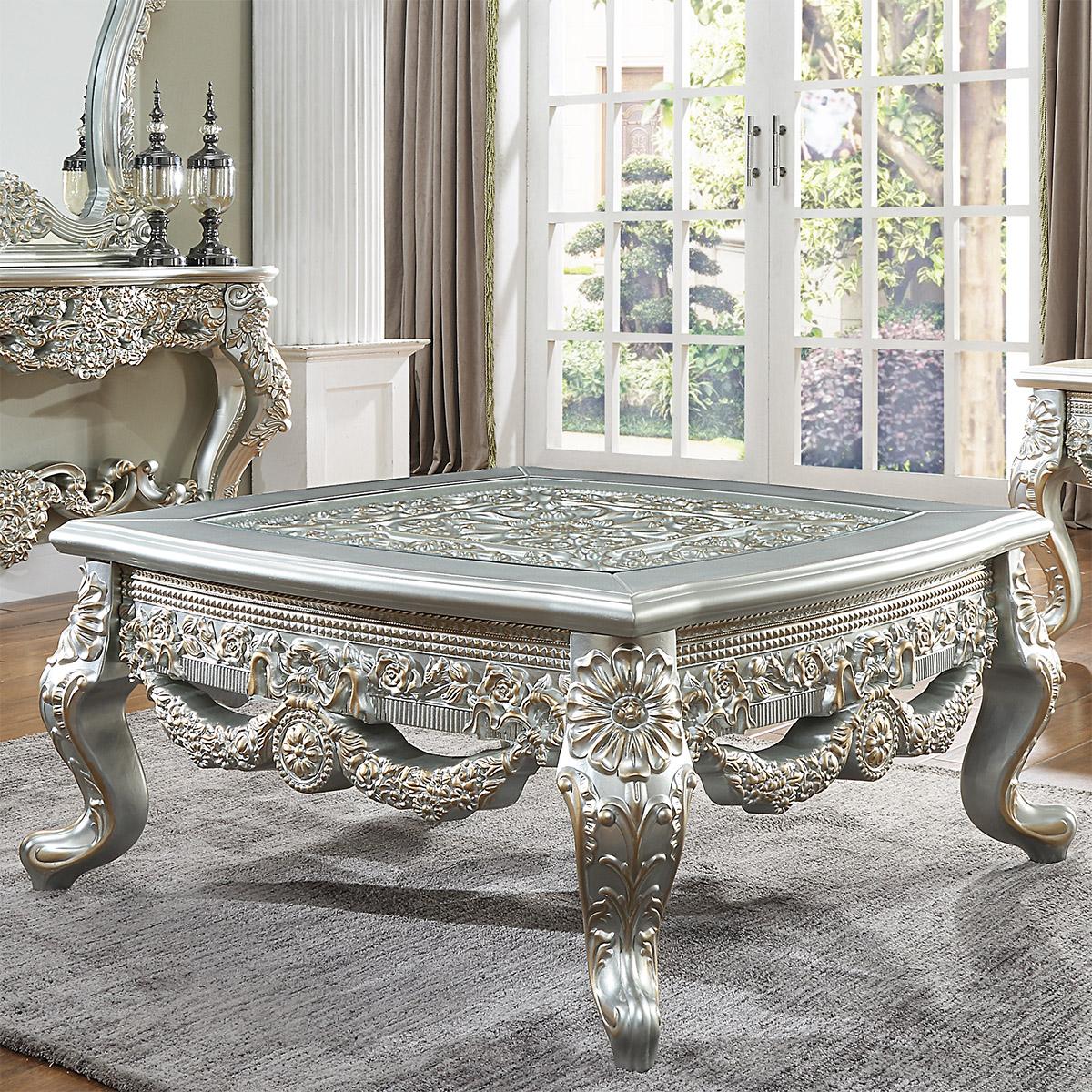 Traditional Coffee Table HD-C905S HD-C905S in Silver 