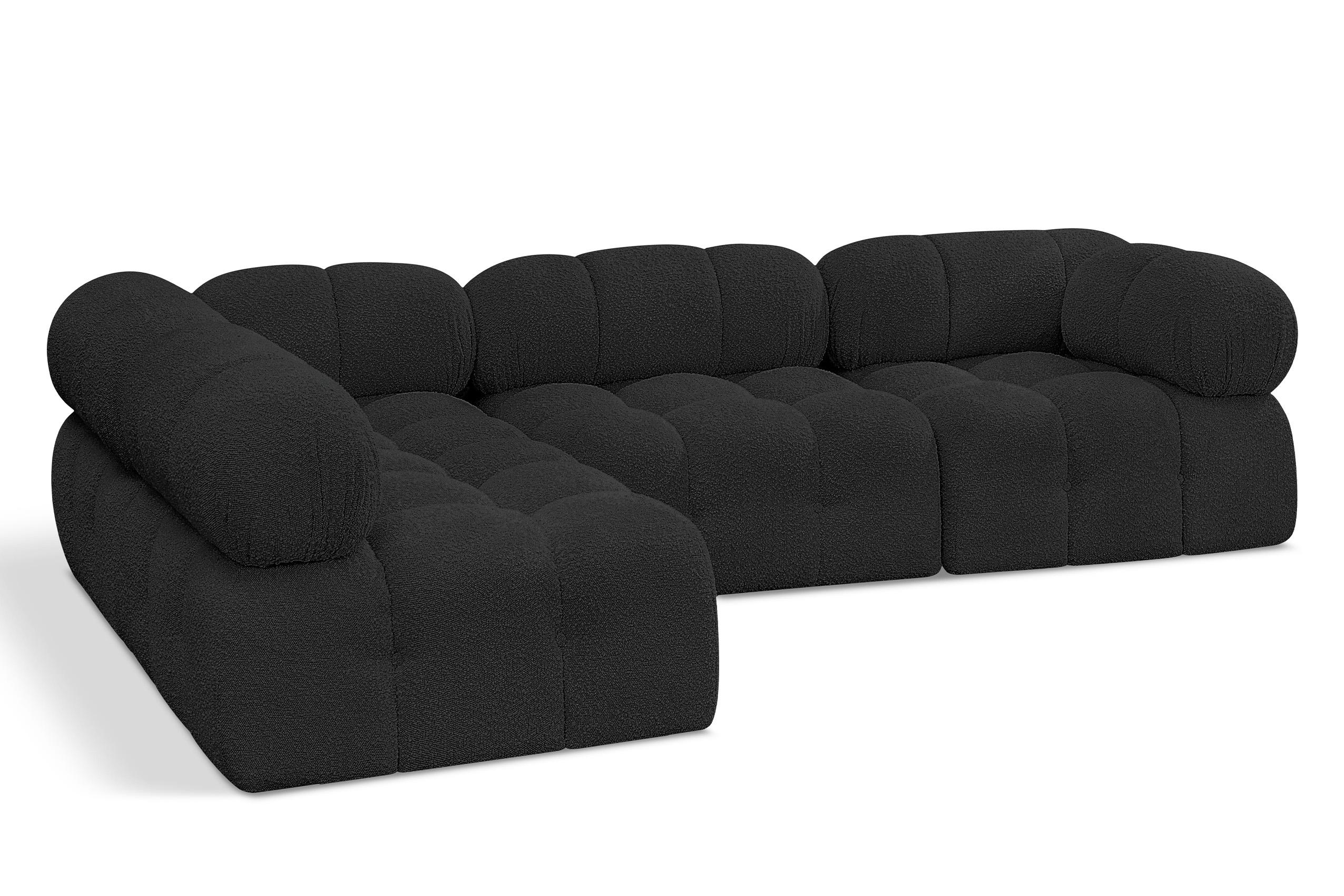

    
Black Boucle Modular Sectional Sofa AMES 611Black-Sec4A Meridian Modern
