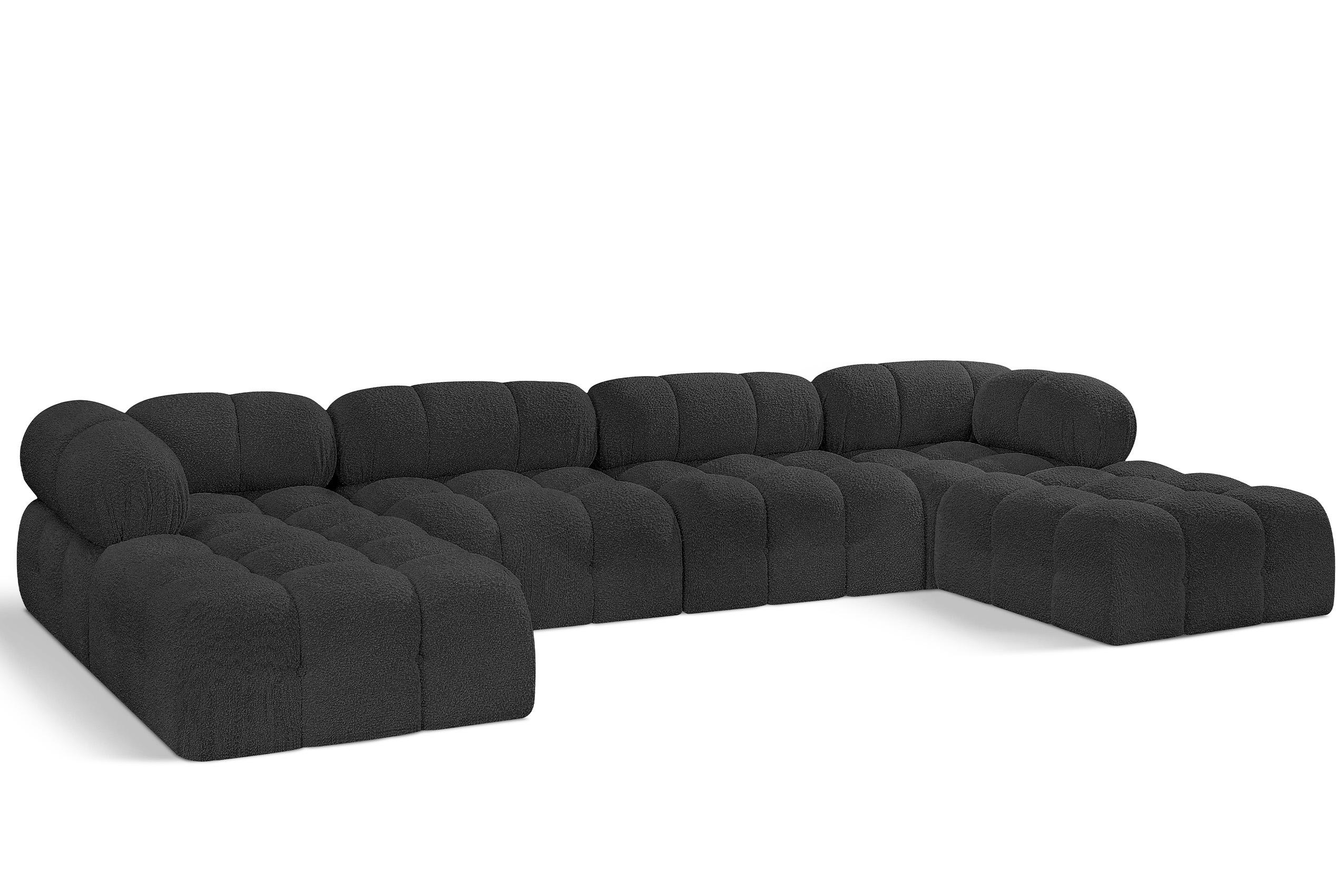 

    
Black Boucle Modular Sectional Sofa AMES 611Black-Sec6D Meridian Modern
