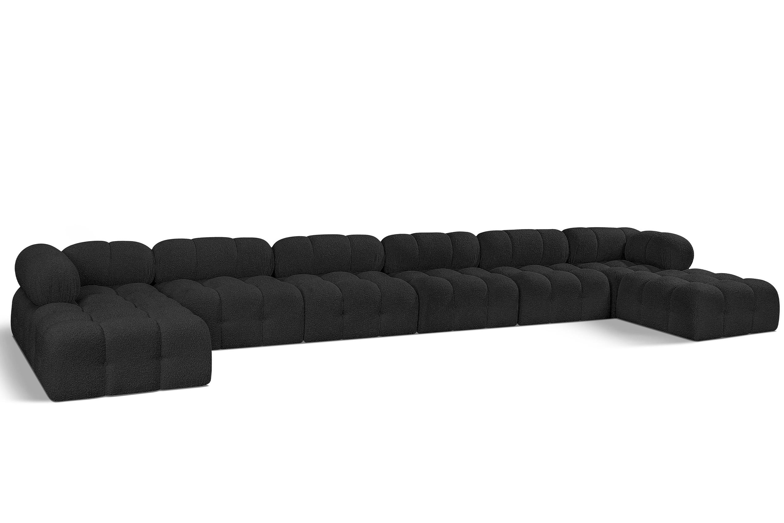 

    
Black Boucle Modular Sectional Sofa AMES 611Black-Sec8B Meridian Modern
