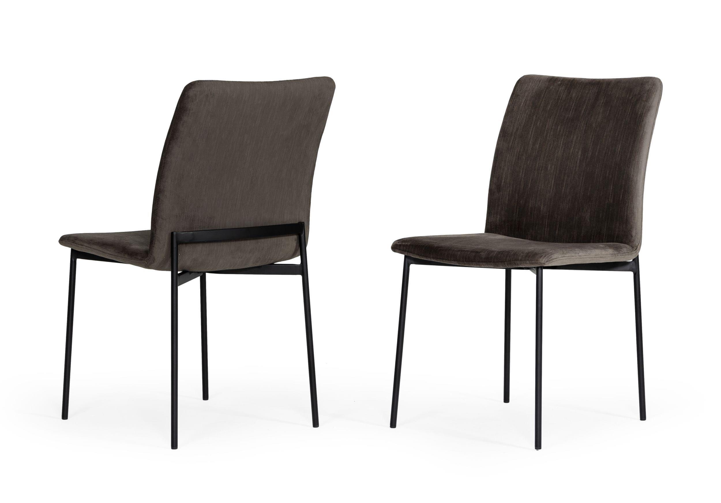 Contemporary, Modern Dining Chair Set Maggie VGDWJ10045-2pcs in Walnut, Black Fabric