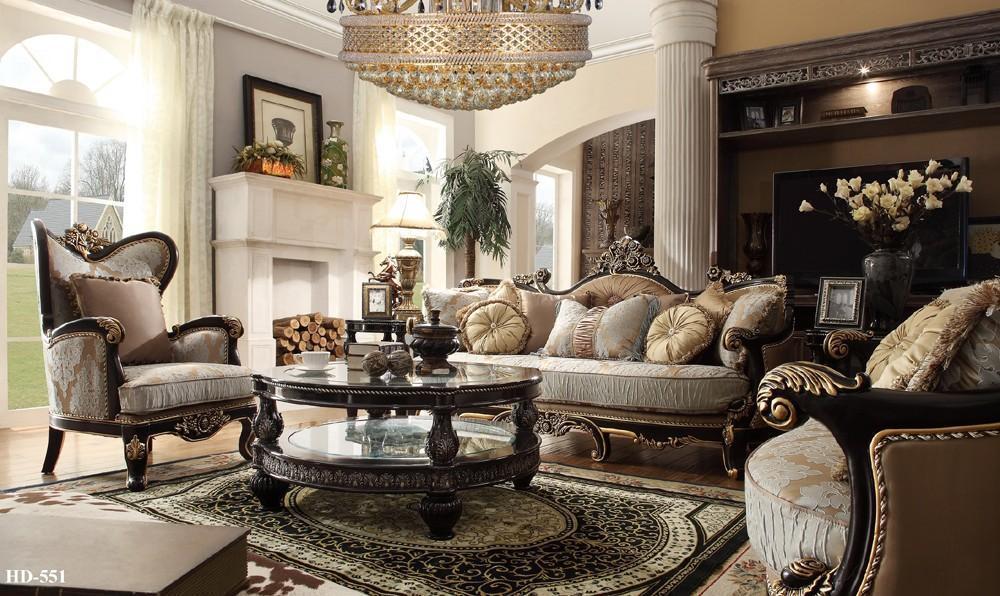 

                    
Buy Black Enamel & Antique Gold Traditional Sofa Set 4Pcs w/Coffee Table Homey Design HD-551
