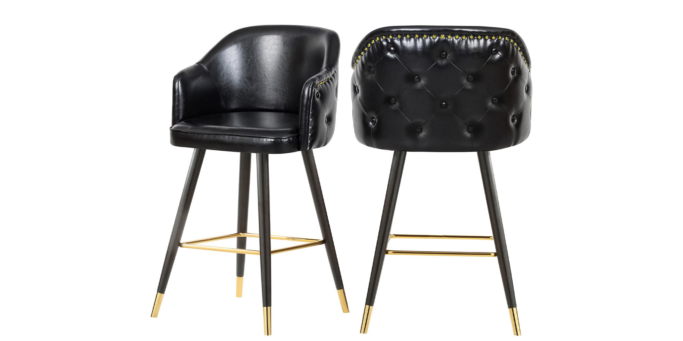 Contemporary, Modern Counter Stool Set BARBOSA 900Black-C 900Black-C in Black Faux Leather