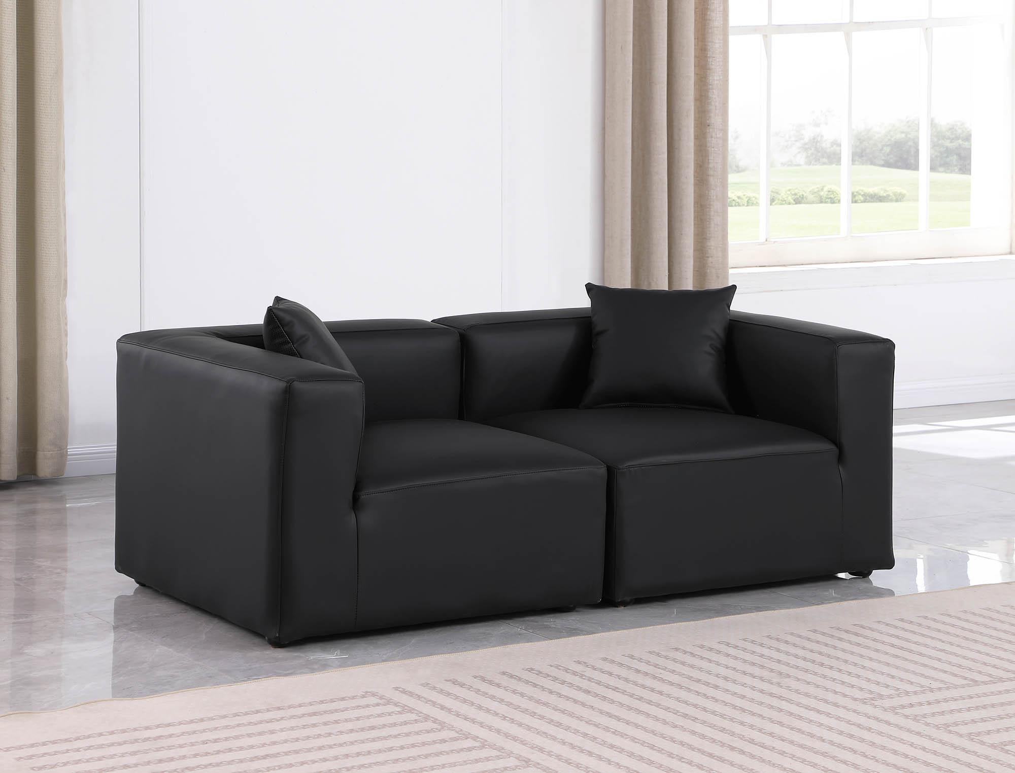 

    
Black Faux Leather Modular Sofa CUBE 668Black-S72B Meridian Contemporary
