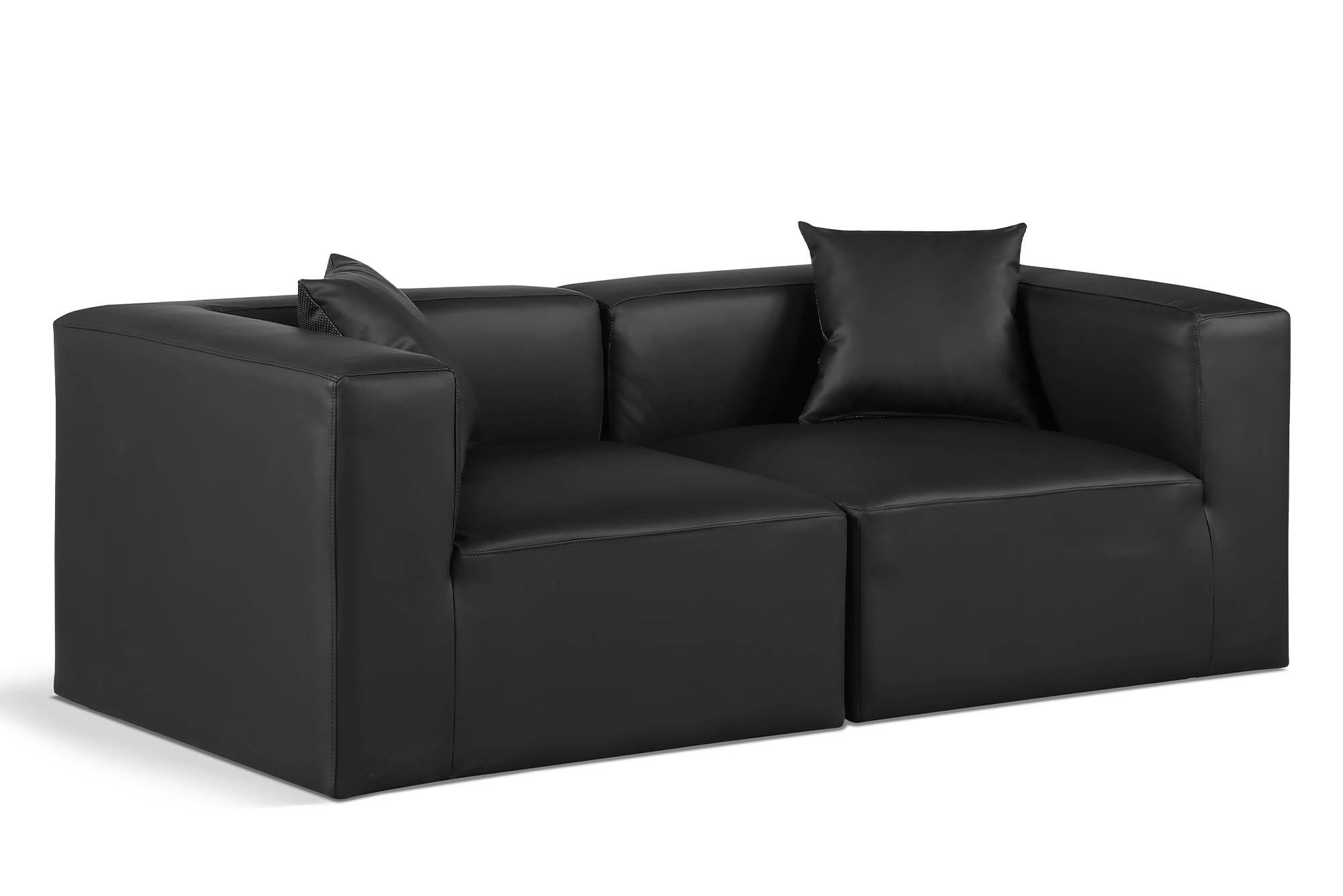 

    
Black Faux Leather Modular Sofa CUBE 668Black-S72B Meridian Contemporary
