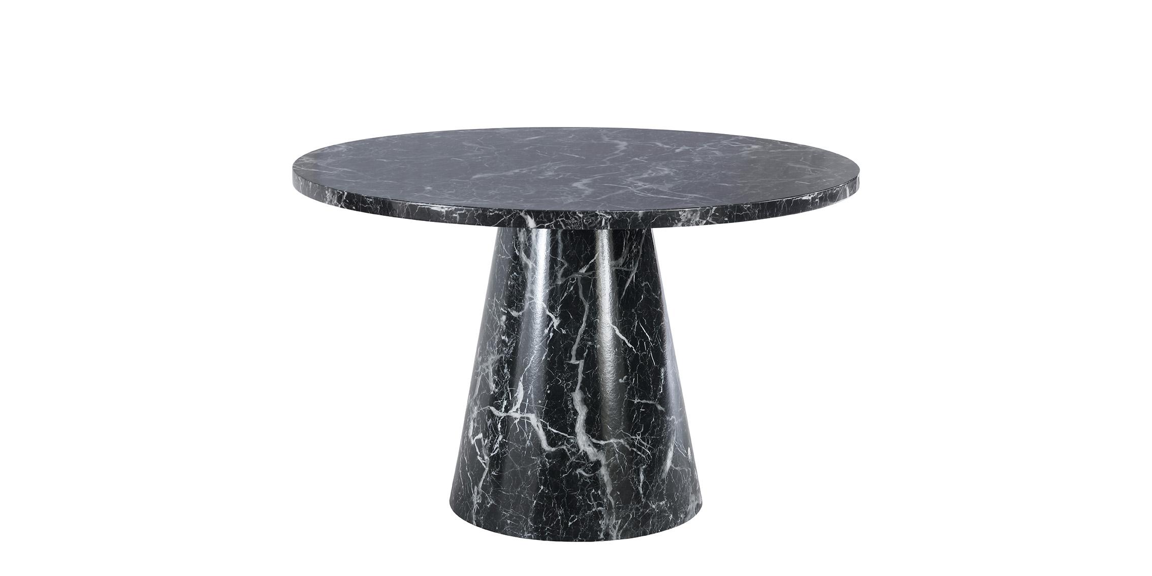 

    
Black Faux Marble 48" Round Dining Table OMNI 922-T Meridian Modern Contemporary
