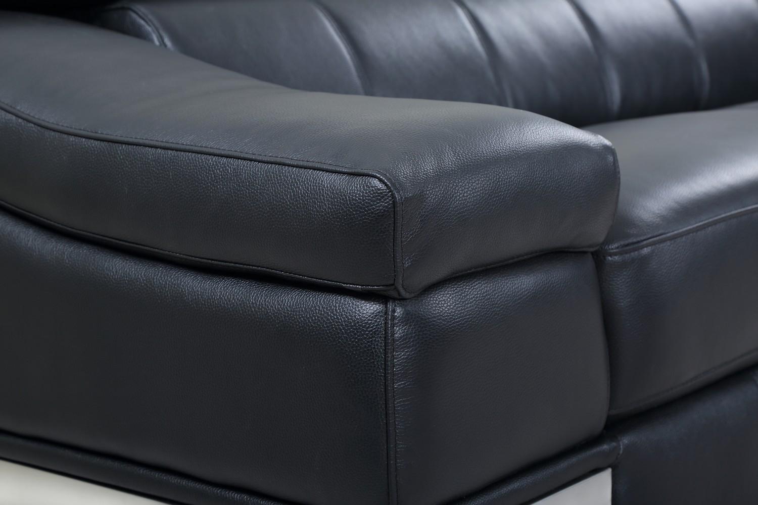 

        
083398863983Black Genuine Italian Leather Sofa Modern Global United 415
