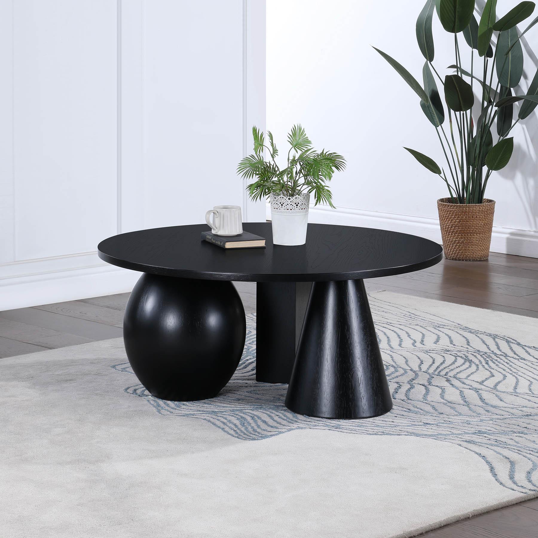 

    
Black Solid Wood Coffee Table REVIVE 99025Black-CT Meridian Contemporary
