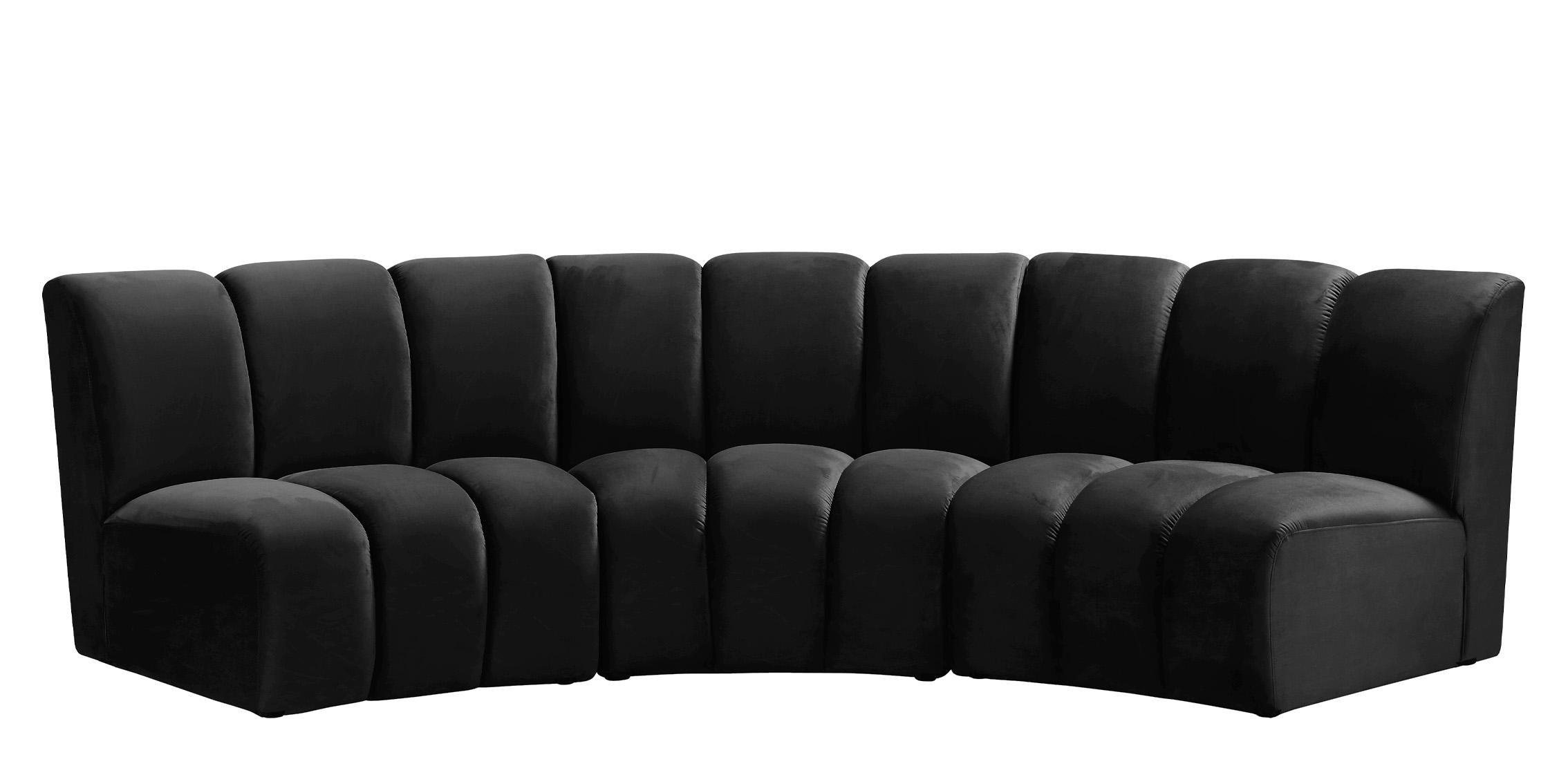 

        
Meridian Furniture INFINITY 638Black-3PC Modular Sectional Sofa Black Velvet 753359801391
