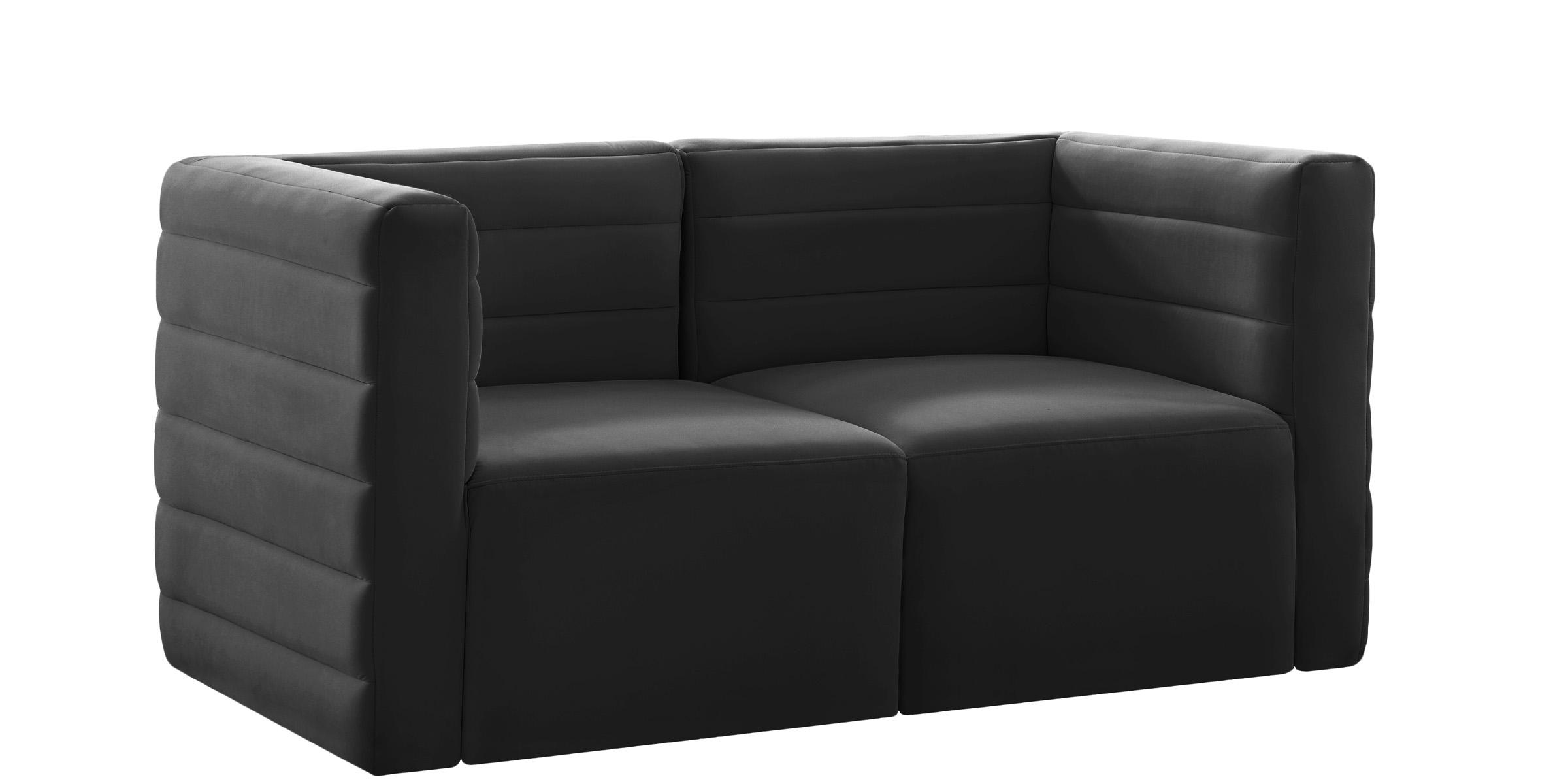 

    
Black Velvet Modular Comfort Sofa Quincy 677Black-S63 Meridian Contemporary
