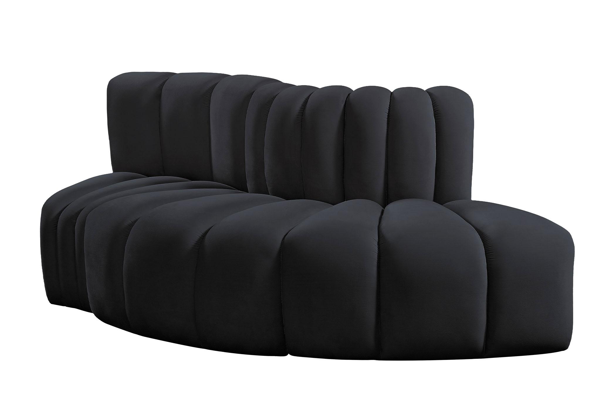 

        
Meridian Furniture ARC 103Black-S3E Modular Sectional Sofa Black Velvet 094308298719
