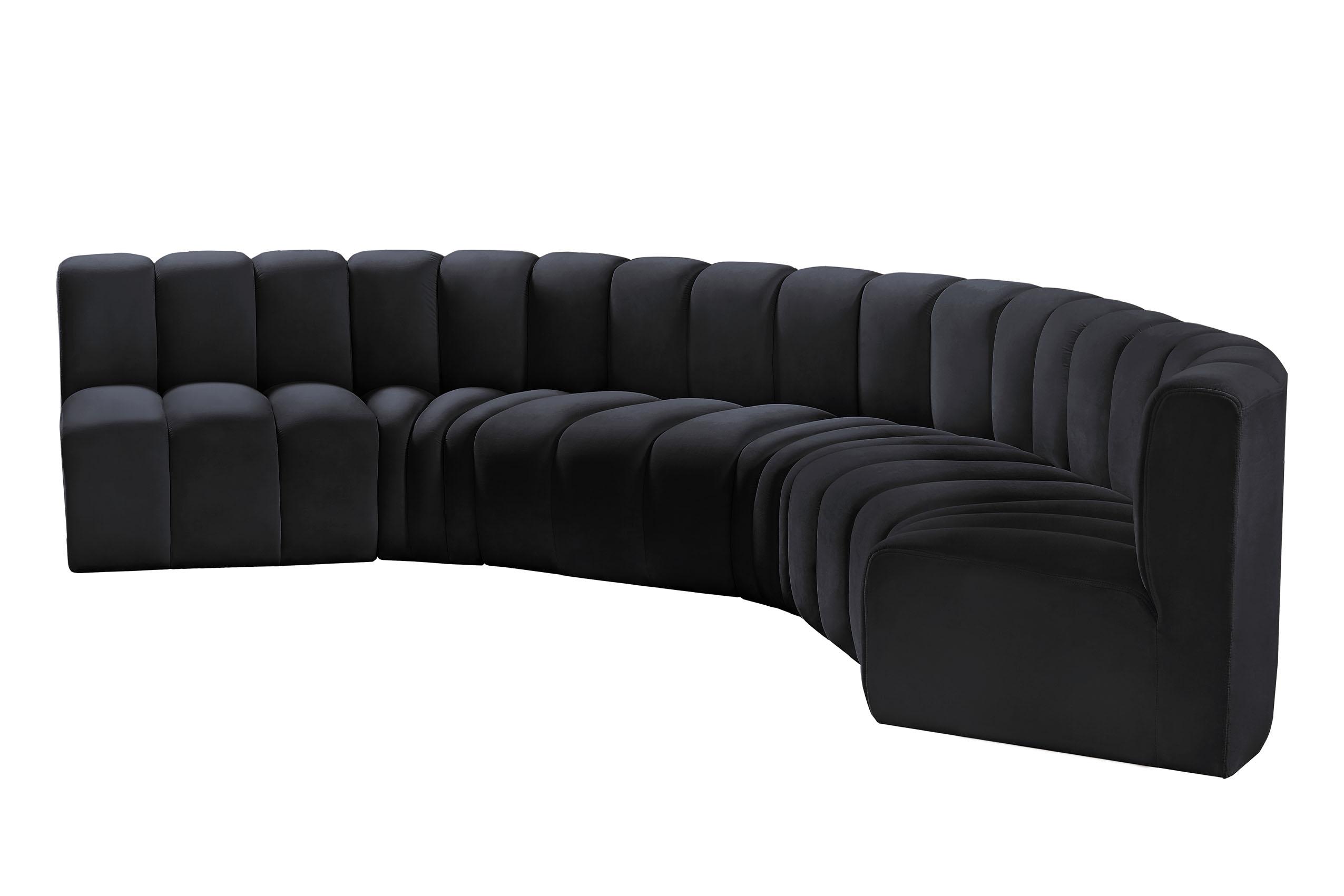 

        
Meridian Furniture ARC 103Black-S6B Modular Sectional Sofa Black Velvet 094308298849
