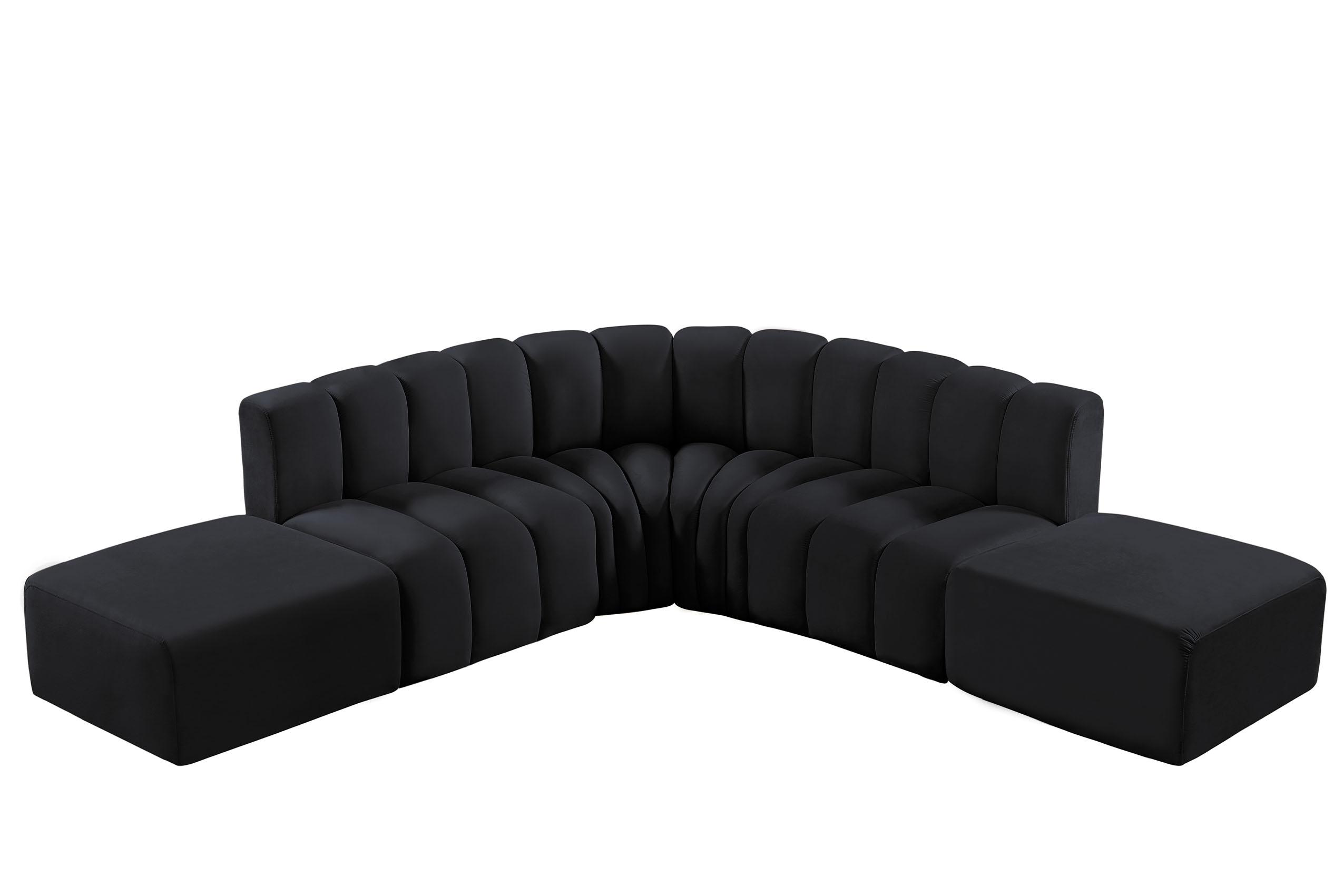 

        
Meridian Furniture ARC 103Black-S6C Modular Sectional Sofa Black Velvet 094308298856
