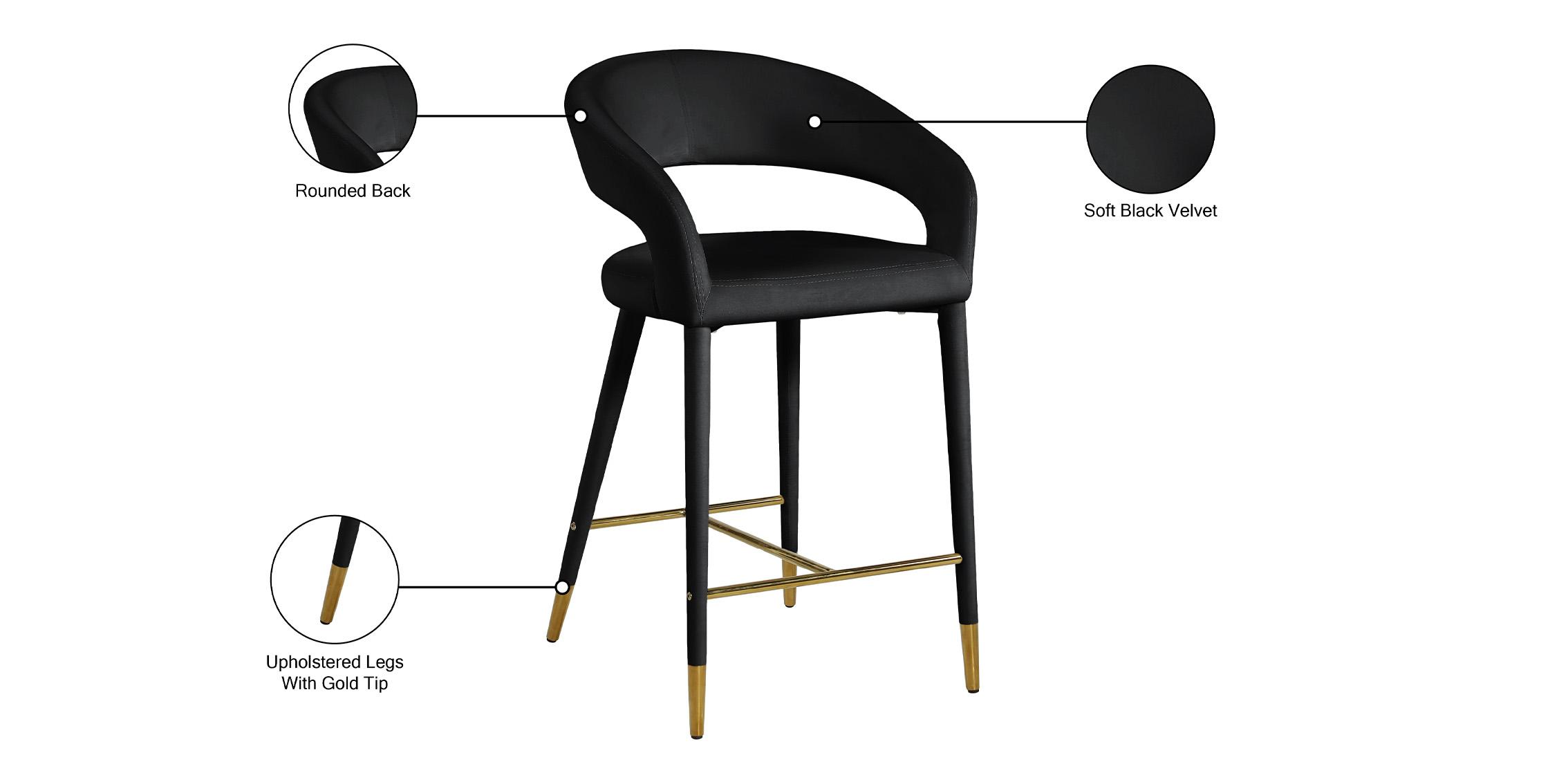 

        
Meridian Furniture DESTINY 540Black-C Counter Stools Set Gold/Black Velvet 094308263663
