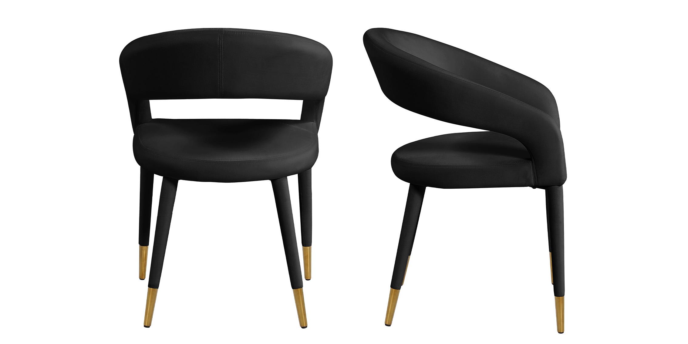 

    
Black Velvet Dining Chair Set 2P DESTINY 537Black-C Meridian Modern Contemporary
