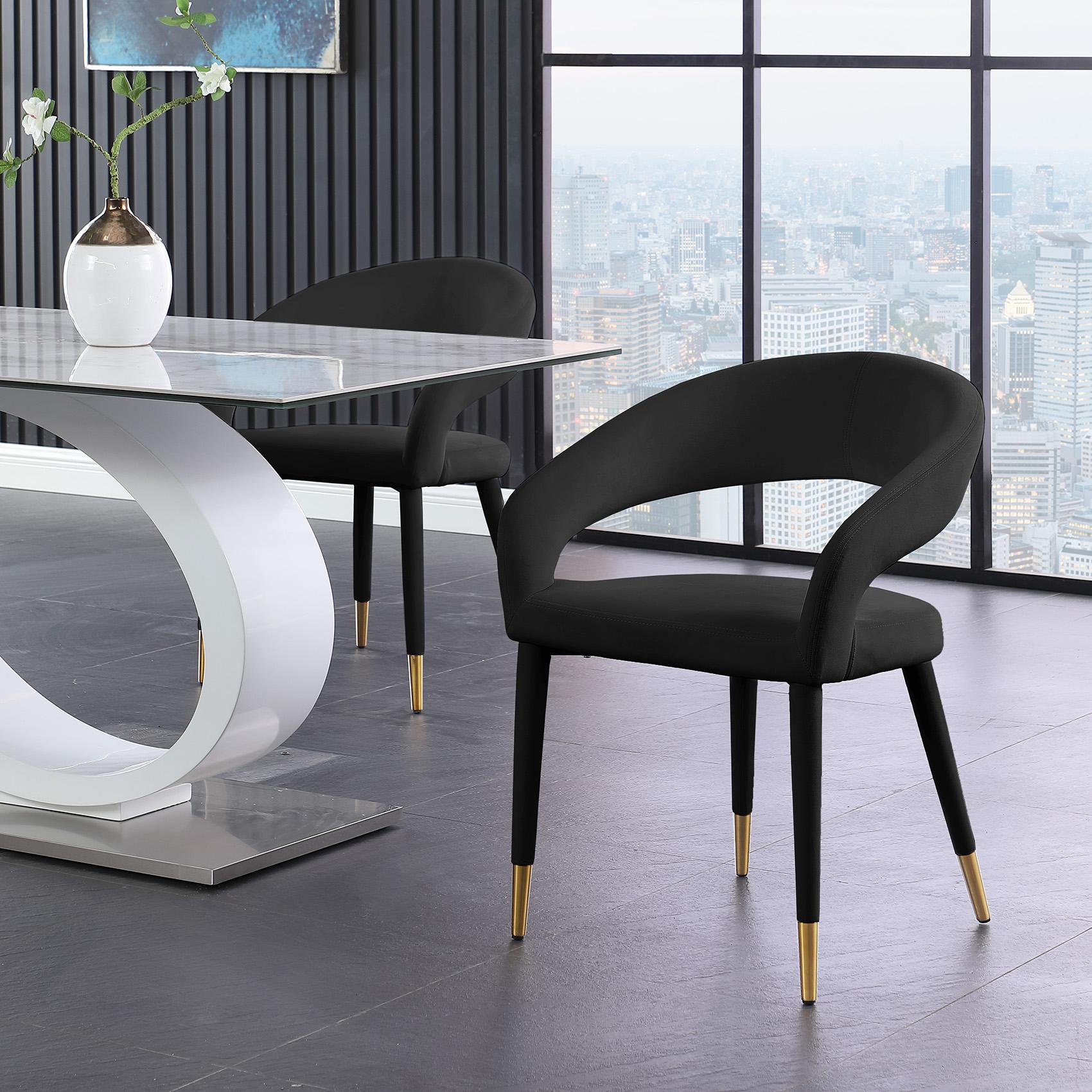 

        
Meridian Furniture DESTINY 537Black-C Dining Chair Set Gold/Black Velvet 094308263557
