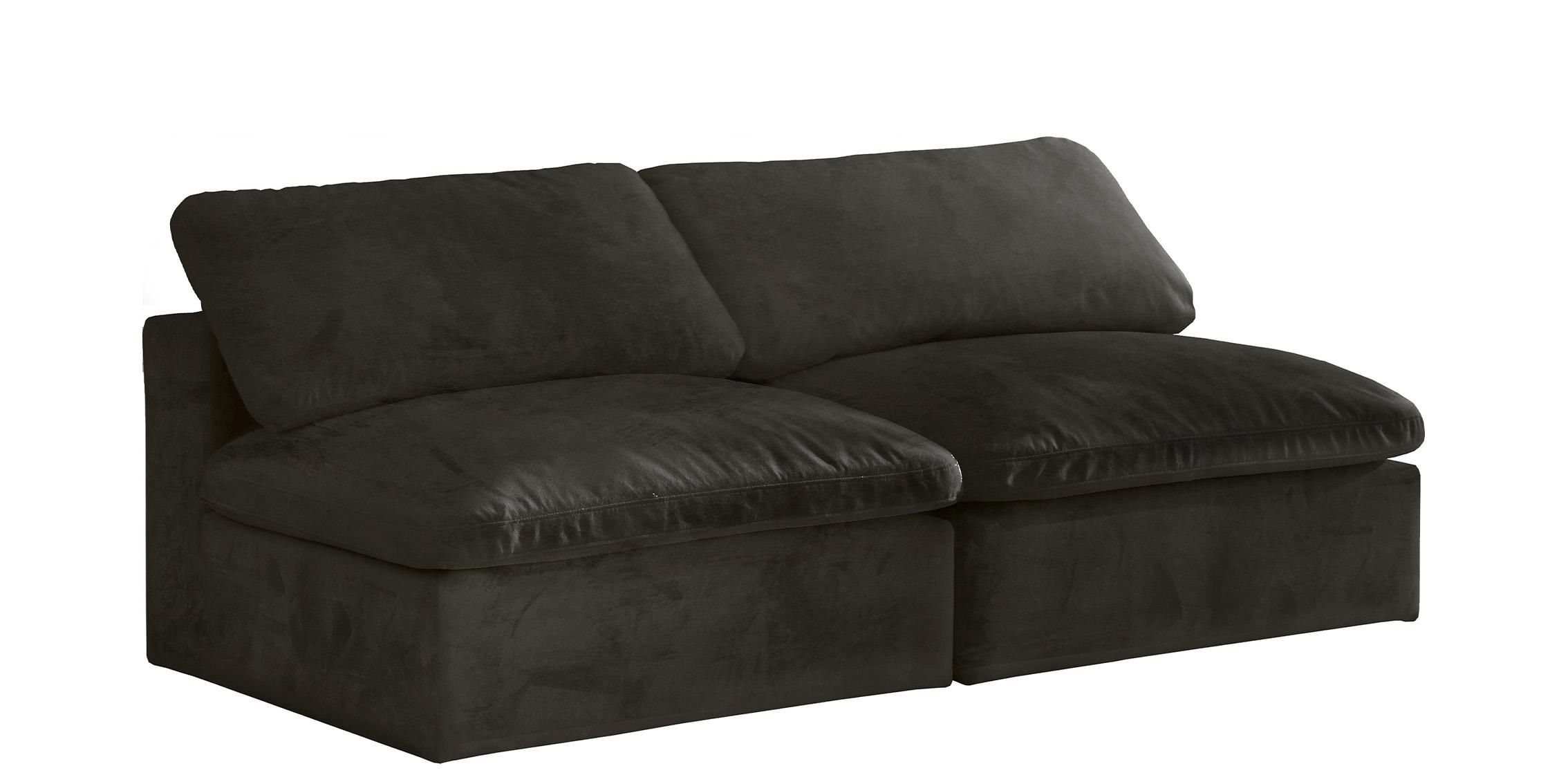 

    
Cozy Black Velvet Comfort Modular Armless Sofa S78 Meridian
