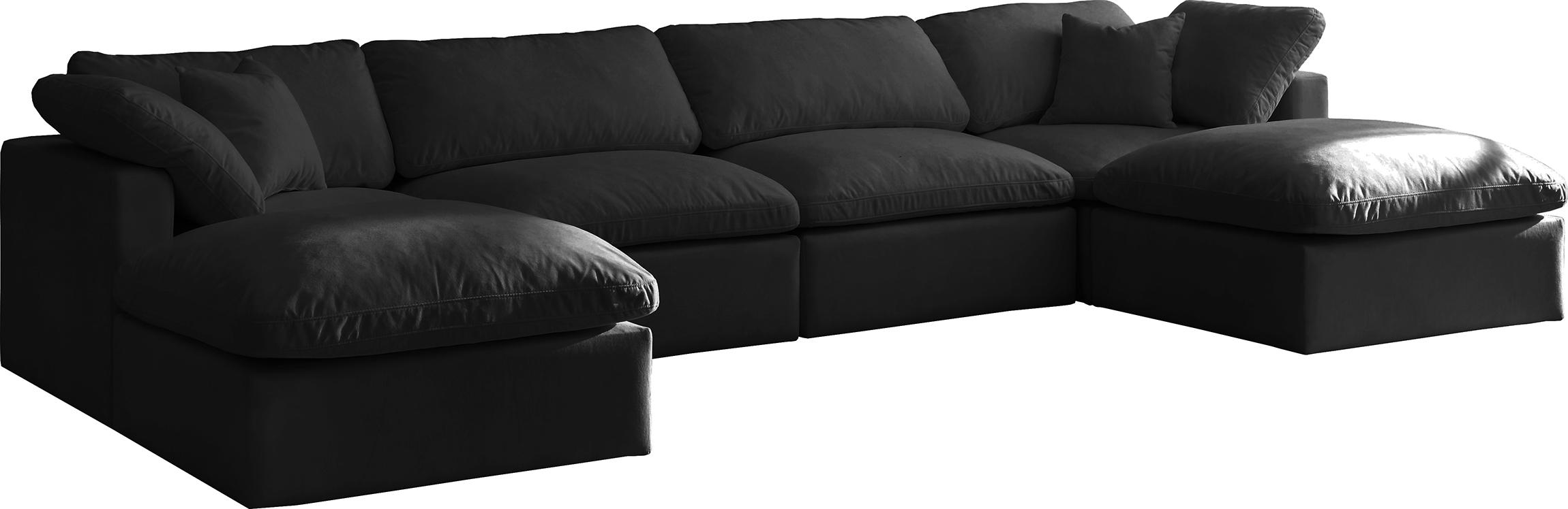 Contemporary, Modern Modular Sectional Sofa 602Black-Sec6B 602Black-Sec6B in Black Fabric