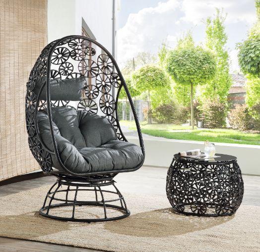 Modern Lounge Chair 45113 Hikre 45113 in Charcoal Grey 