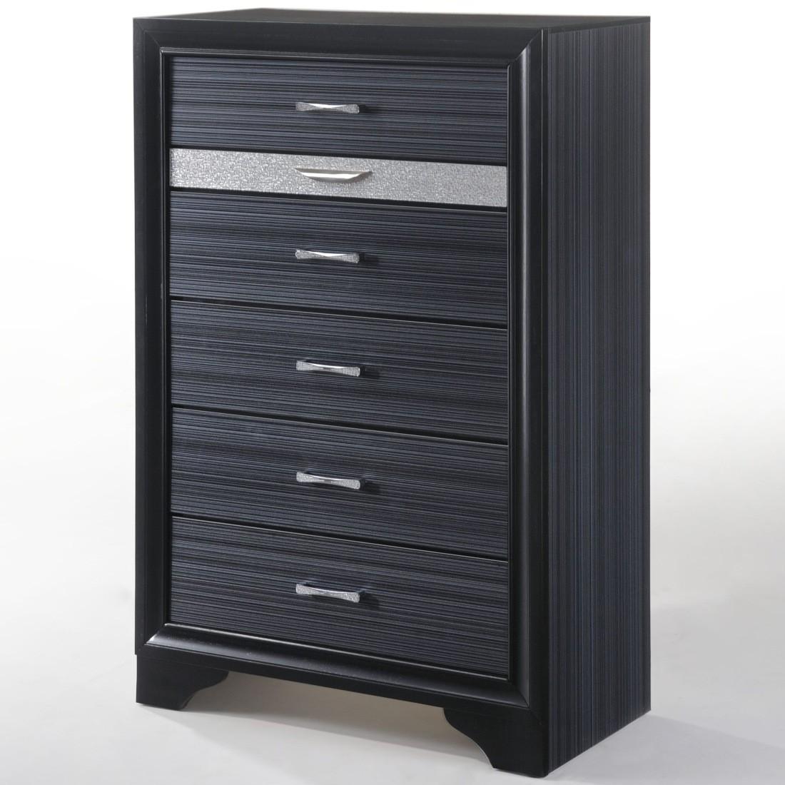 

    
Black Wood 6 Drawers Chest Contemporary Naima 25906 Acme
